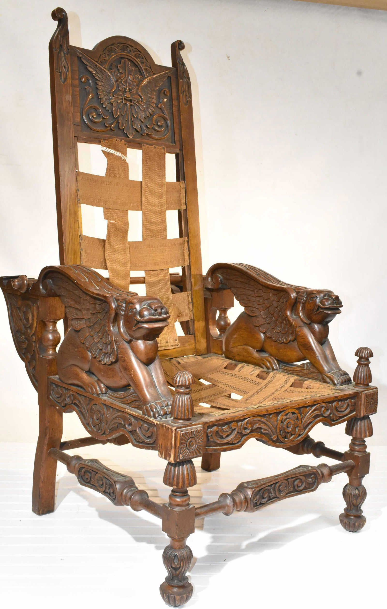 Heavily Carved Victorian Morris Chair (1 of 5)