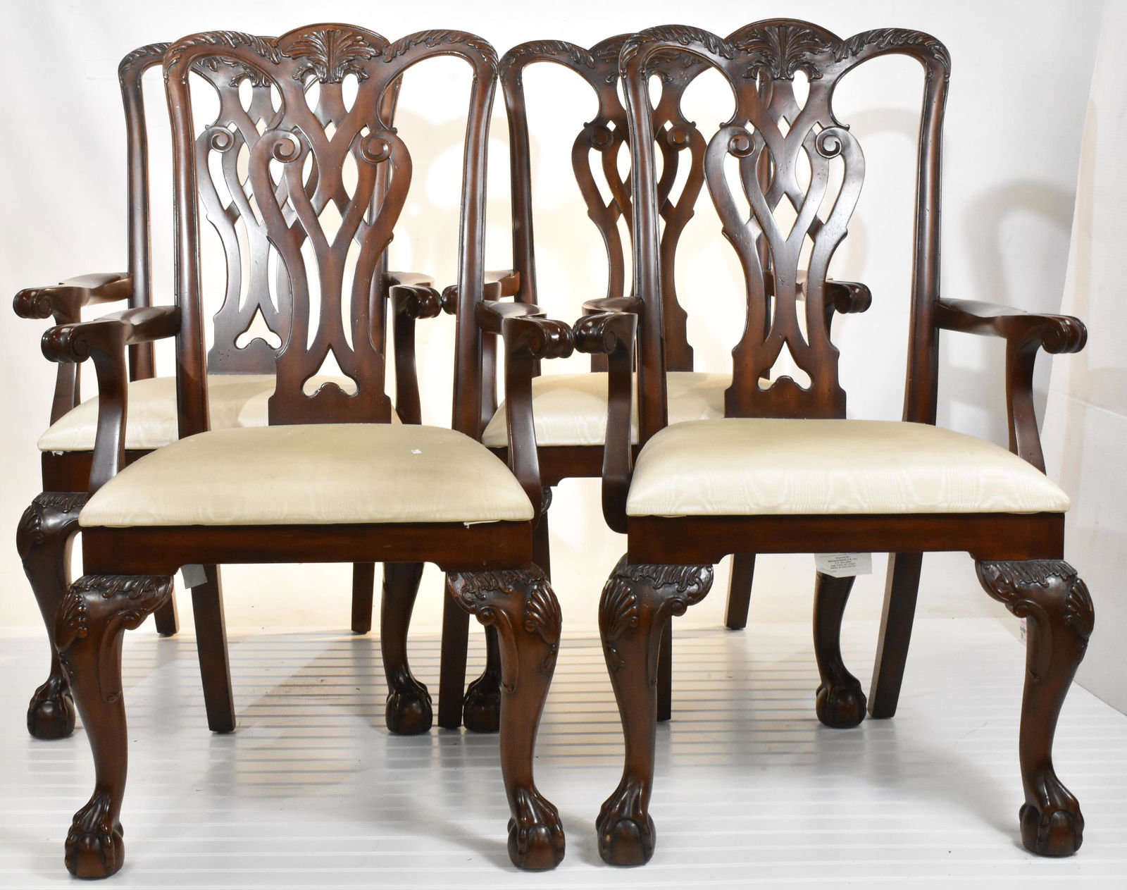 Four "Maitland Smith" Chippendale Style Chairs (1 of 5)