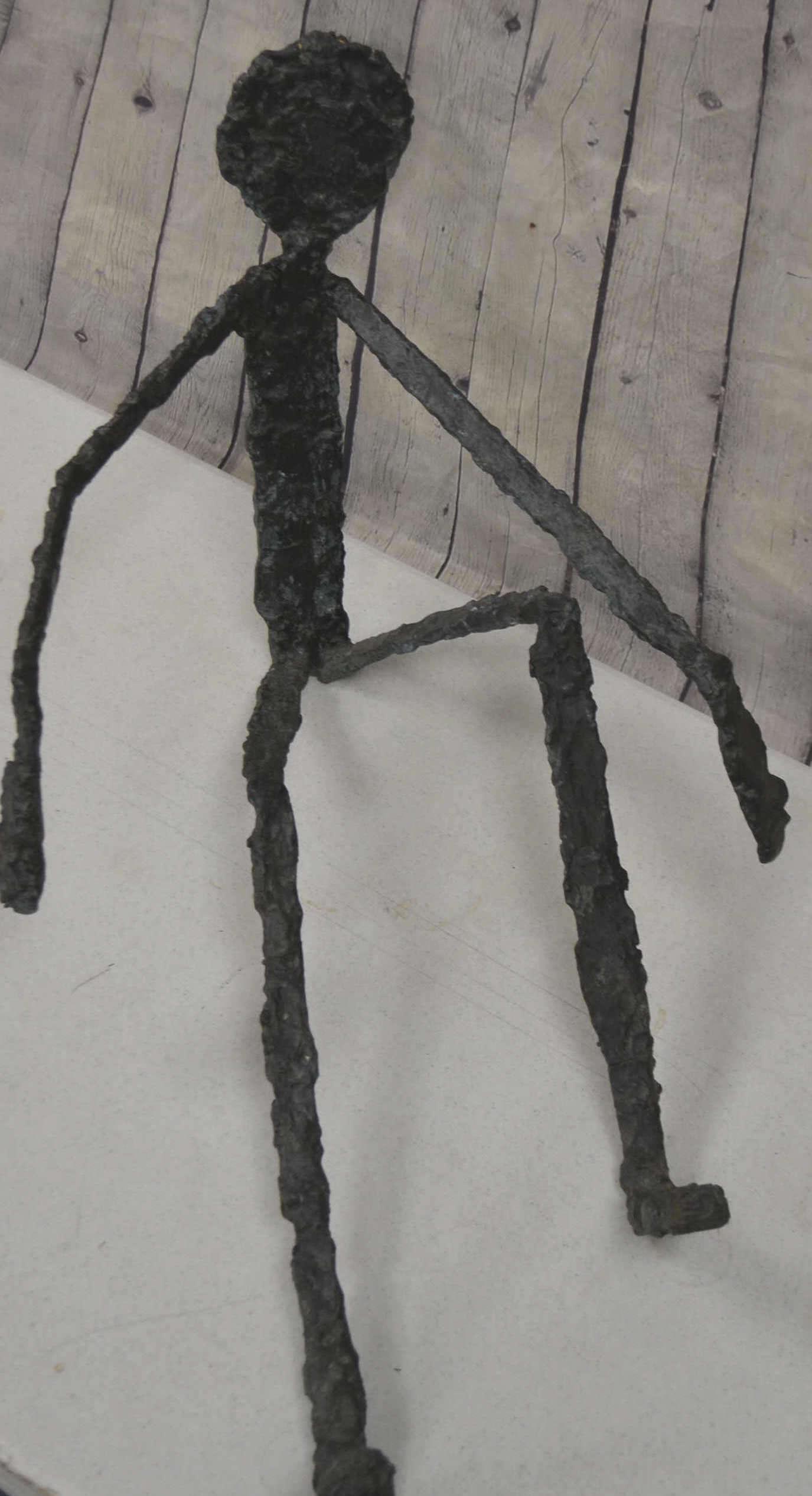 Bronze Giacometti Style Seated Man Sculpture (1 of 5)