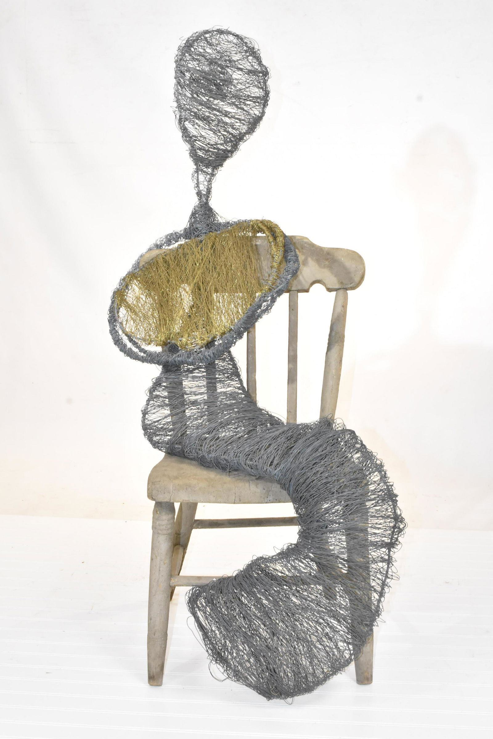 Post Modern Wire Art Sculpture of a Women w/Baby (1 of 4)