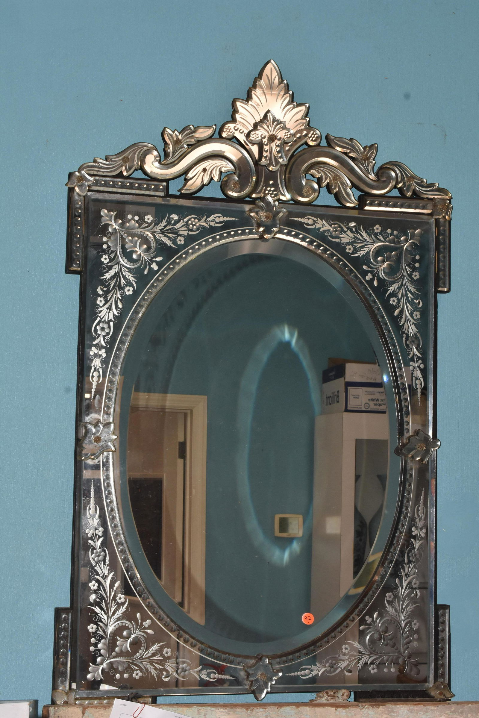Ornate Etched Wall Mirror (1 of 3)