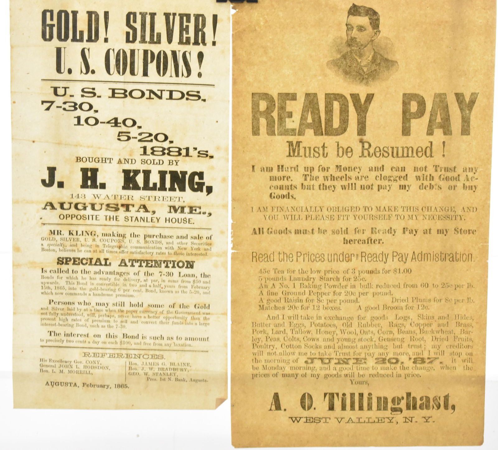 Two 19th C. Bank and Bond Advertising Items (1 of 3)