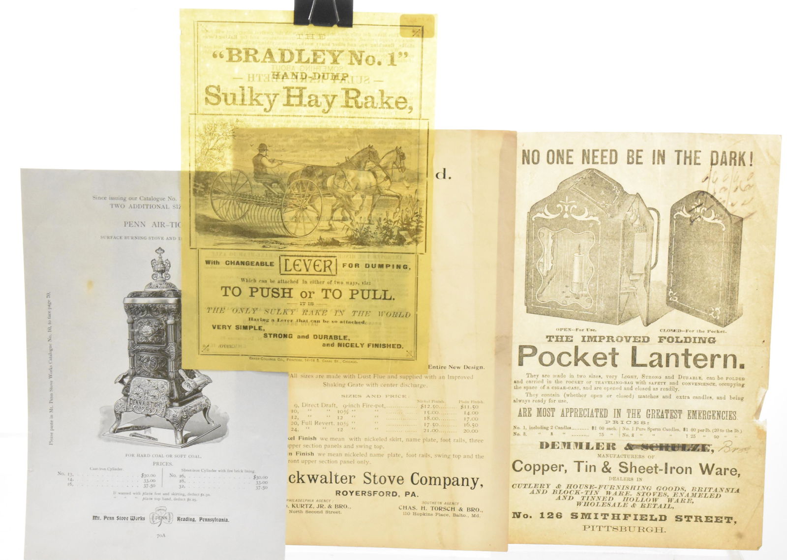 Four pcs. 19th C. Advertising (1 of 6)