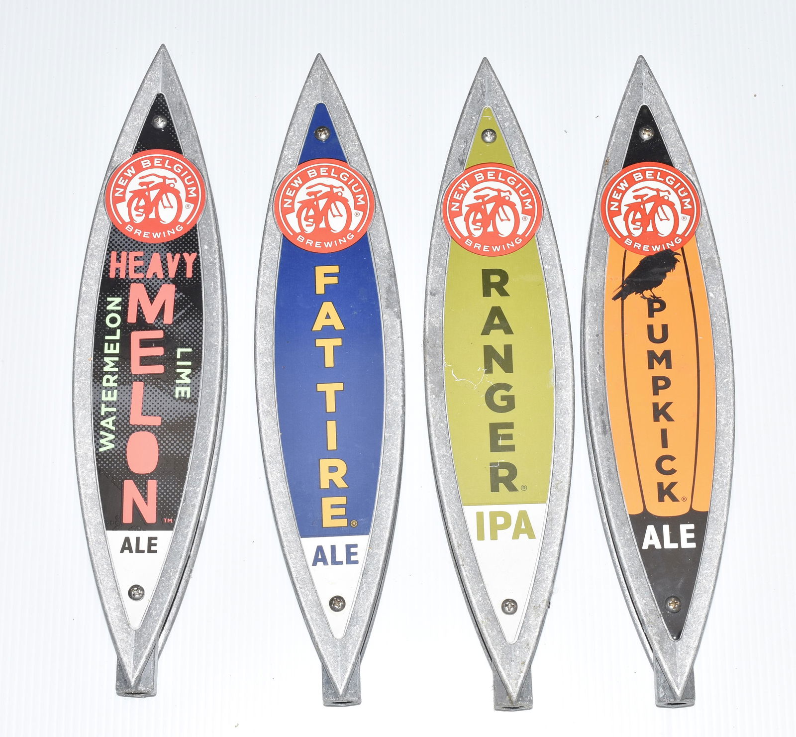 "New Belgium Brewing" Beer Taps: Four various "New Belgium" beer taps.
