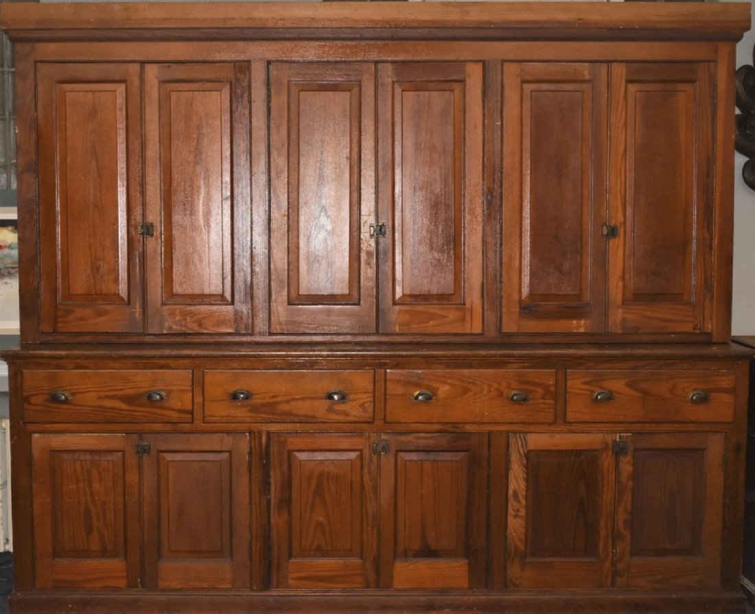19th C York County 2 Pcs General Store Cupboard (1 of 4)