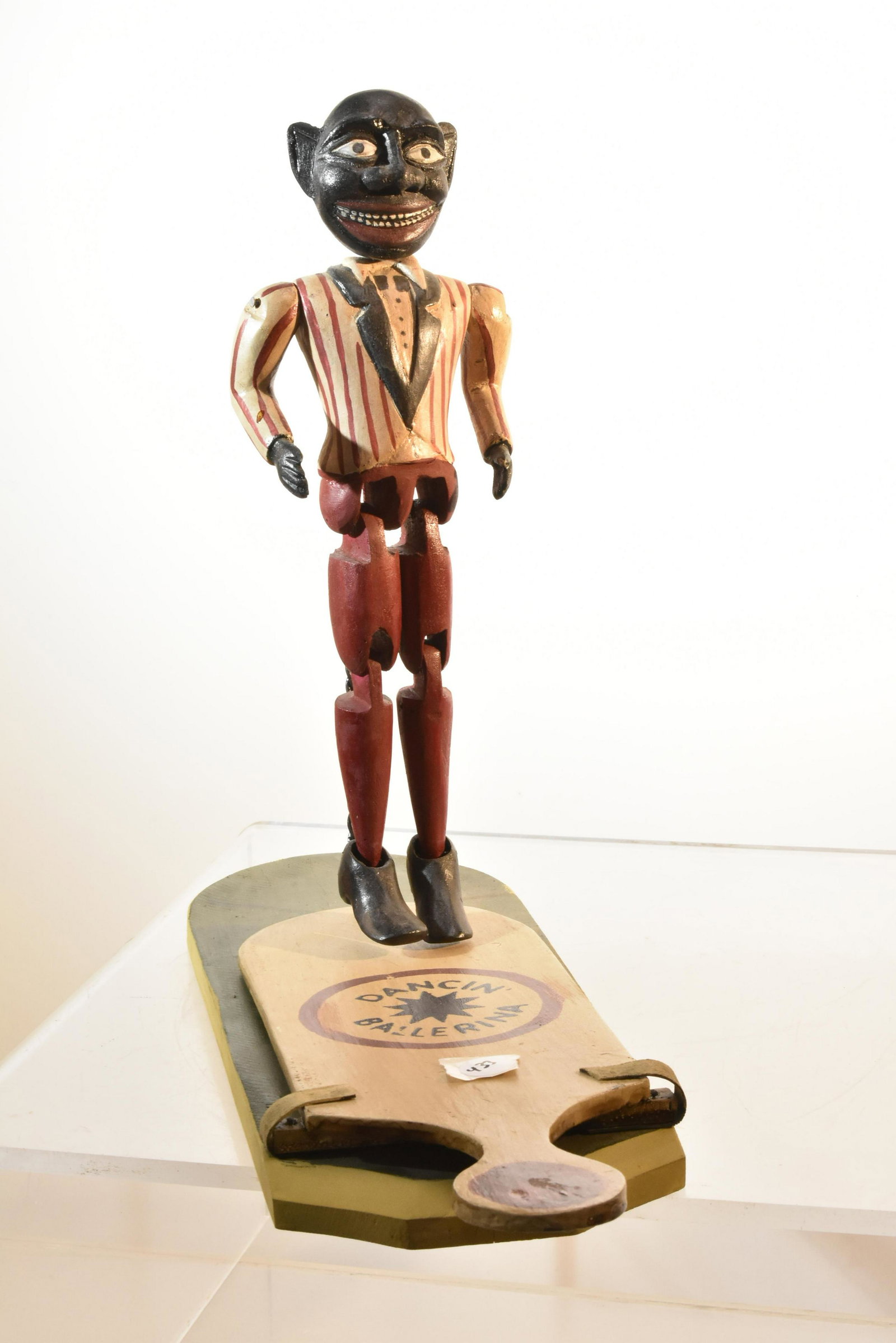 Dancing Ballerina Black Americana: Folk Art dancing puppet from second half 20th century.