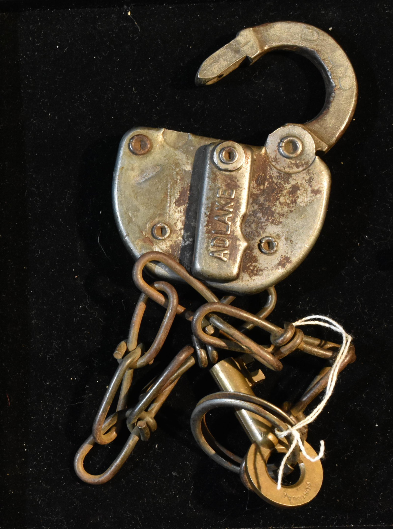 Adlake PRR Lock with Key: Lock comes with brass key and is fully functional. Pennsylvania Rail Road.