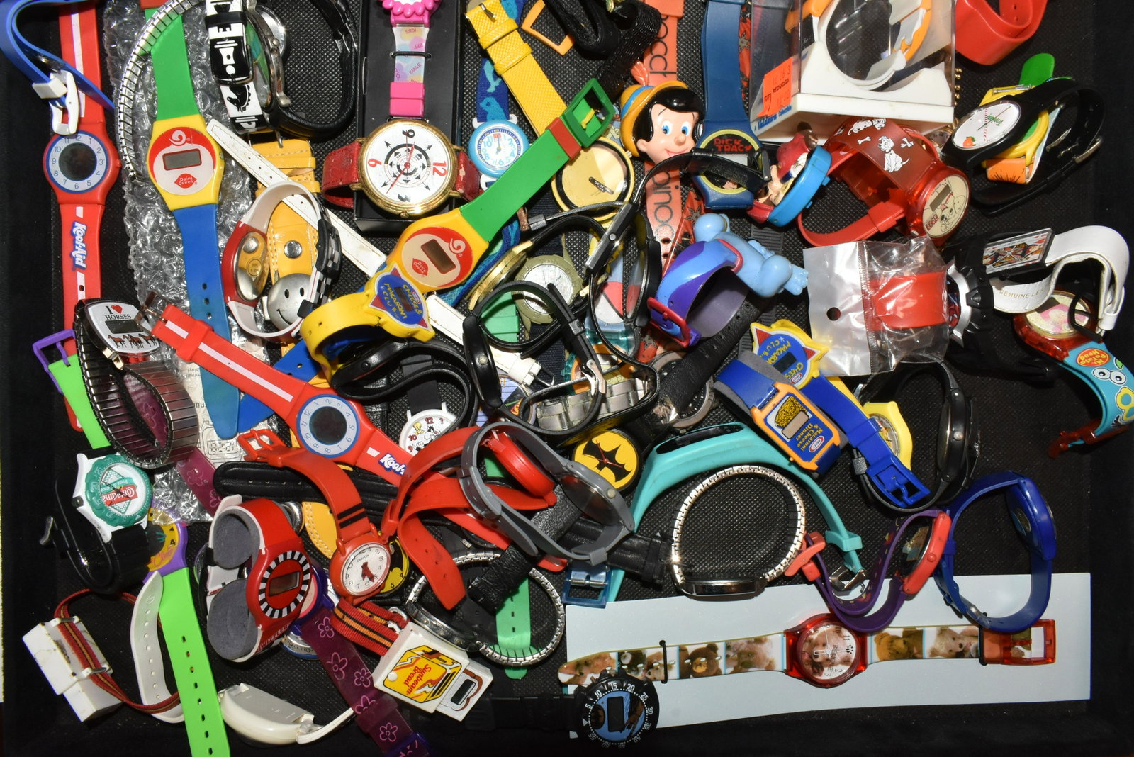 Premium Wristwatch Grouping: Lot includes Batman, Coke, Dairy Queen, Kool Aid, and many others.