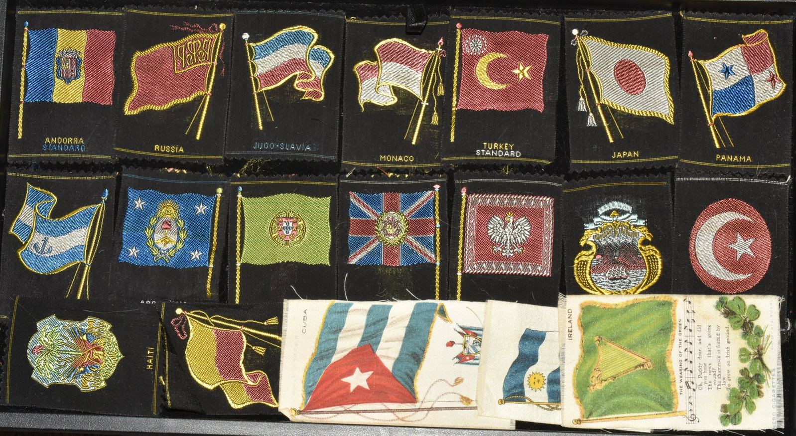 Vintage Cigar Silks: Lot includes (19) cigar silks. All are national flags.