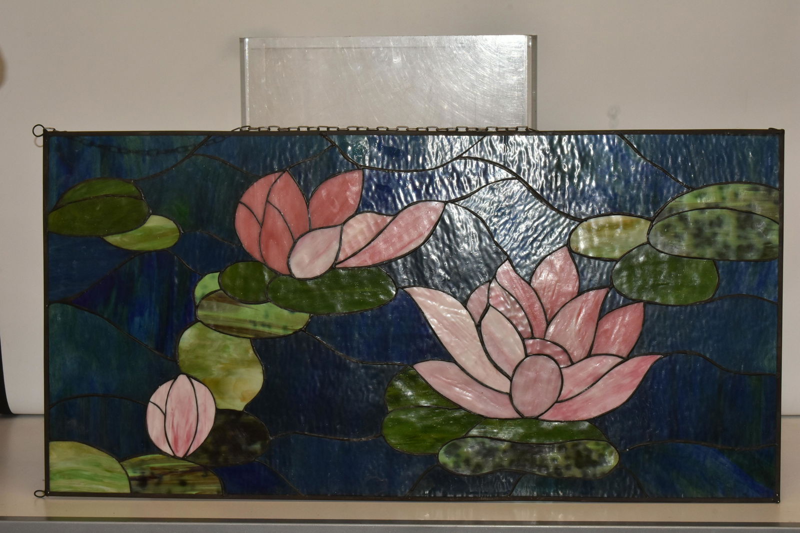 Cobalt and Water Lilly Stained Glass Window (1 of 2)