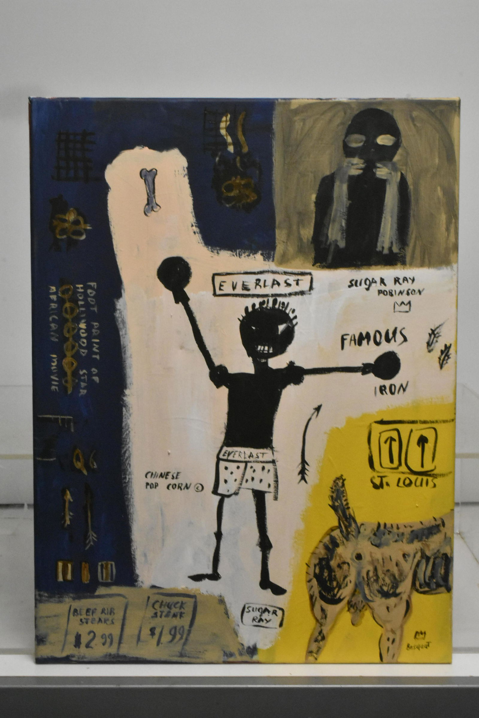 Outsider Art Painting Signed M Basquat (1 of 2)