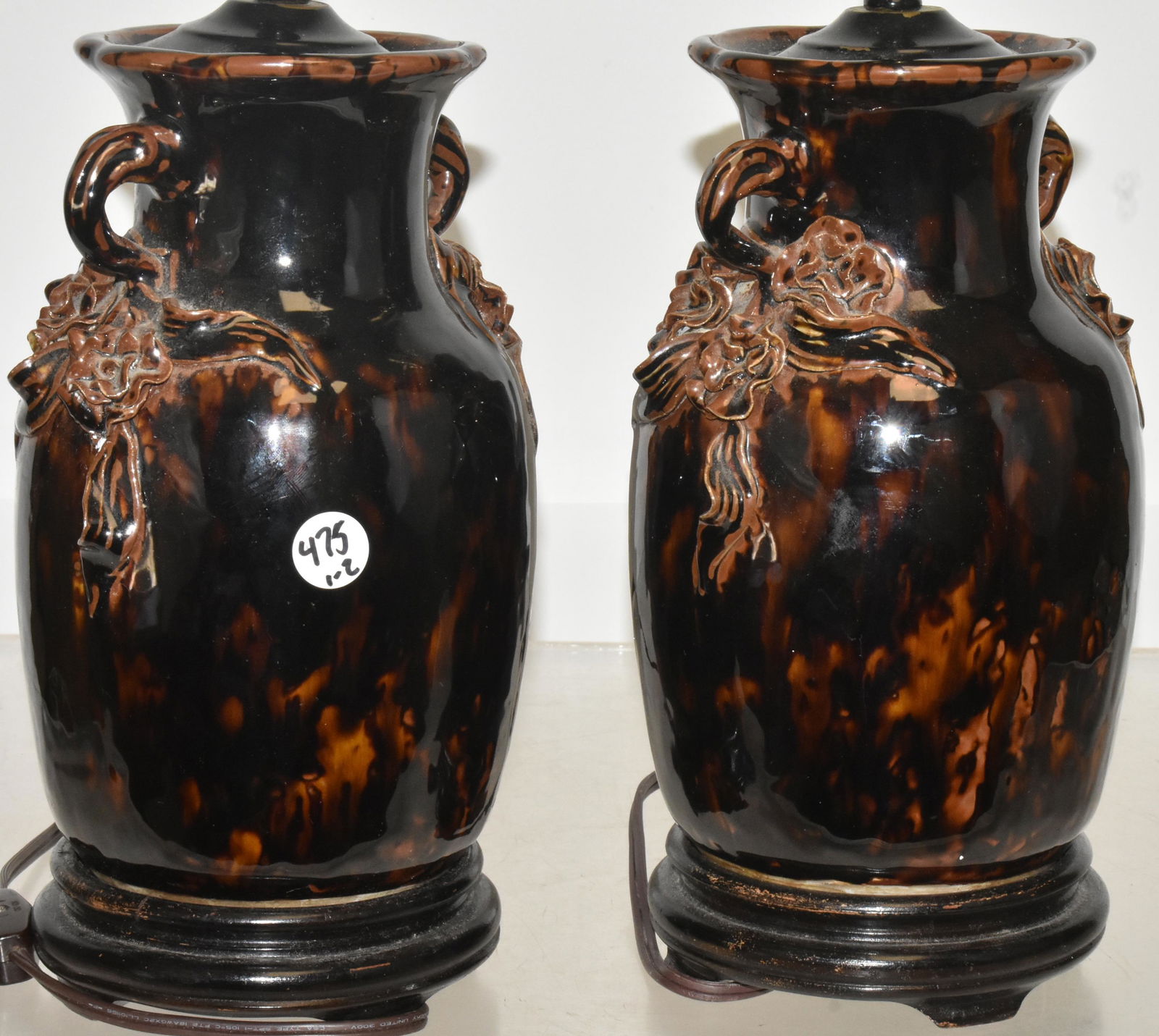 Pair of Chinese Pottery Lamps (1 of 3)