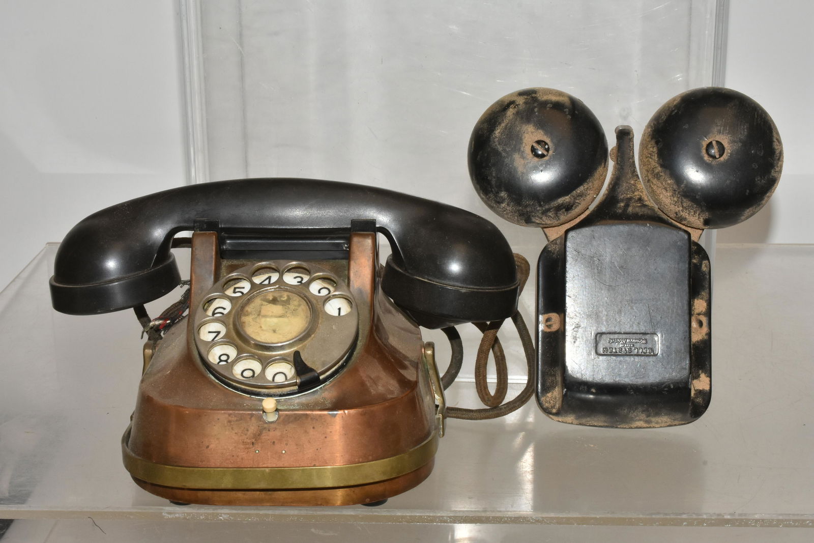 Vintage Copper Rotary Phone and Bell (1 of 3)