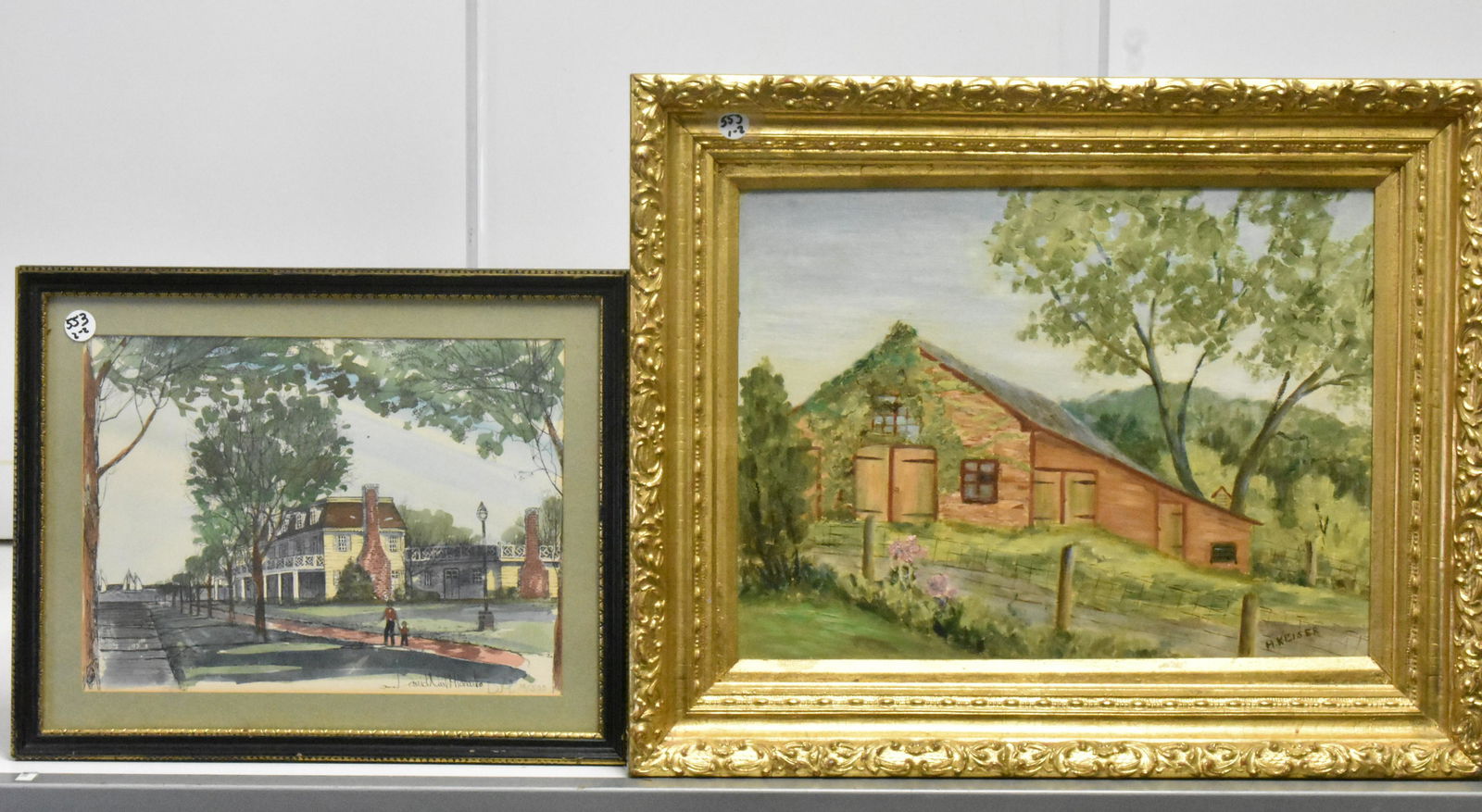 Painting of a Barn and a Print (1 of 6)