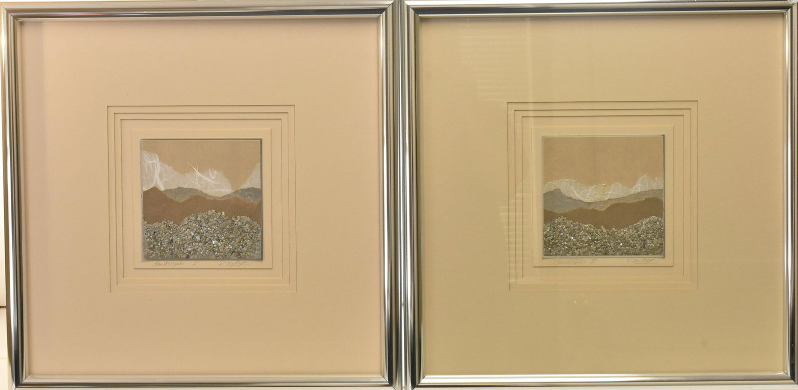 Modernist Landscapes (pair) signed R. Miller (1 of 5)