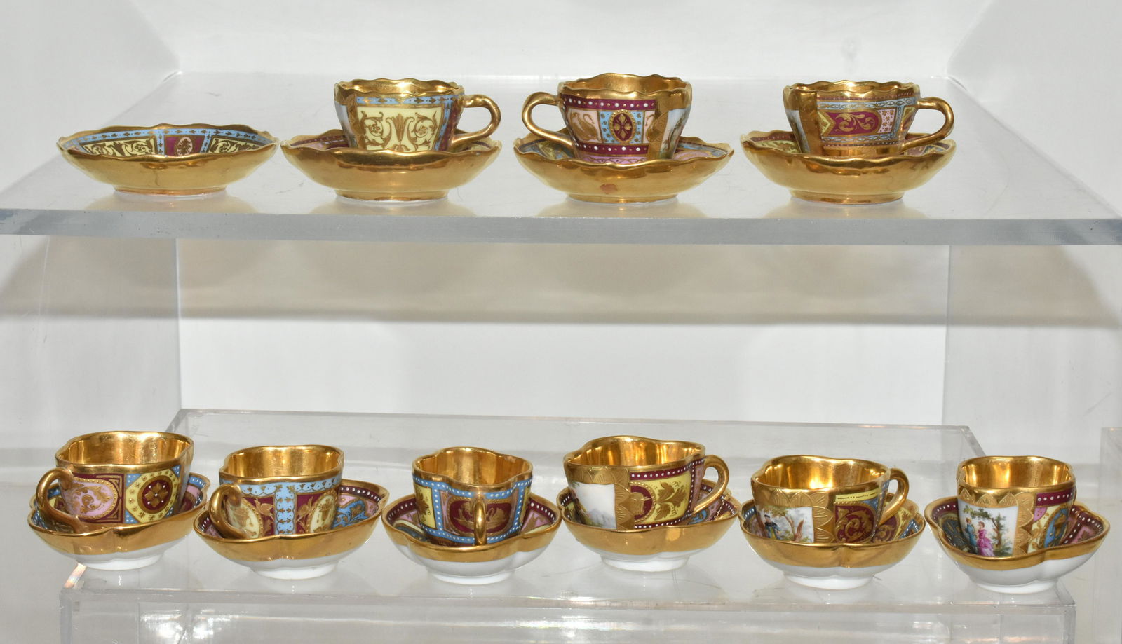 Hand Painted German Demi Cups with Beehive Mark (1 of 10)