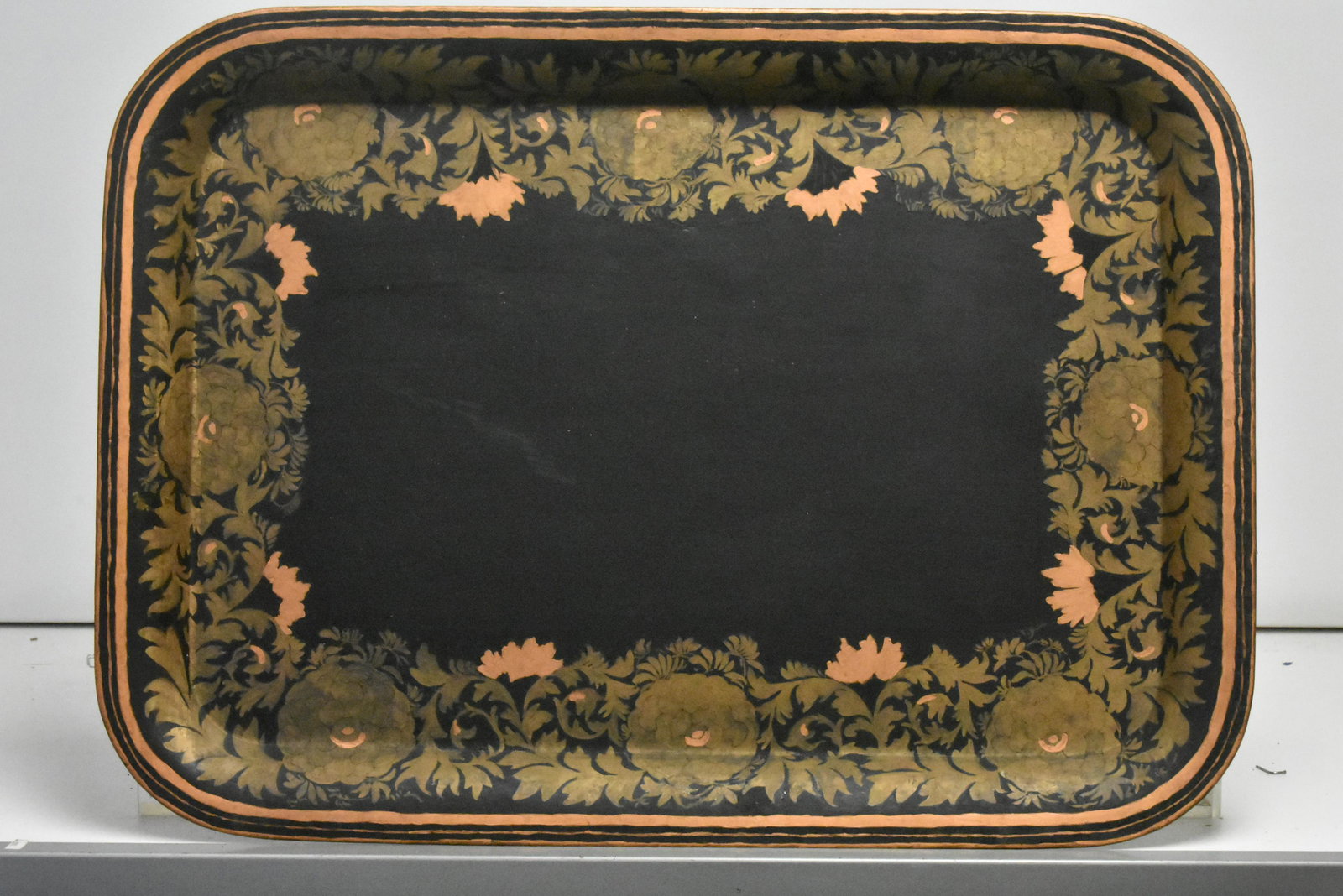 Early 20th C Hand Painted Toile Tray (1 of 2)