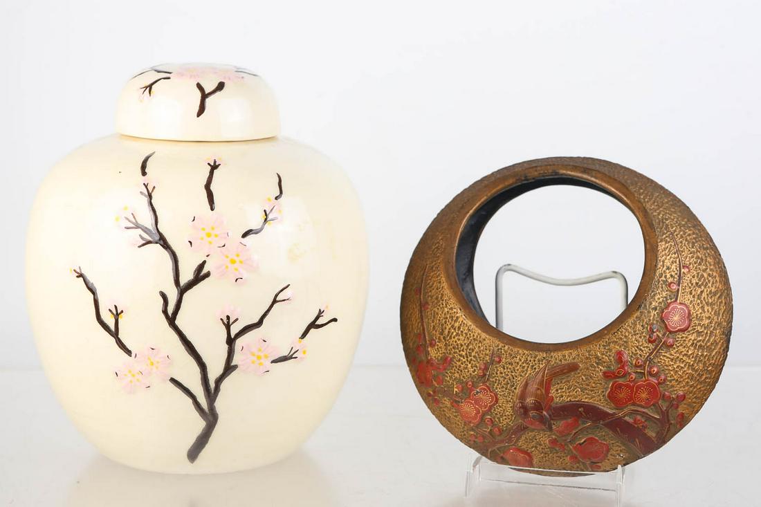 Plum Blossom Urn and Hanging Bird House (1 of 10)