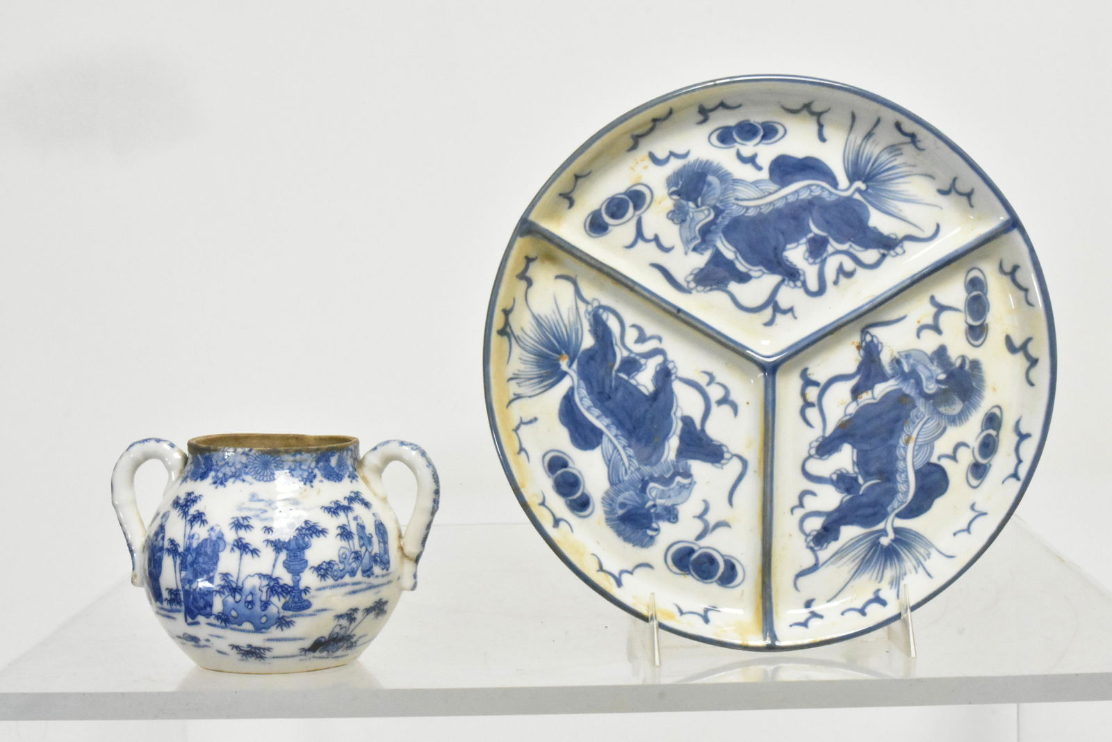 Divided Chinese Export Plate and Sugar Bowl (1 of 4)