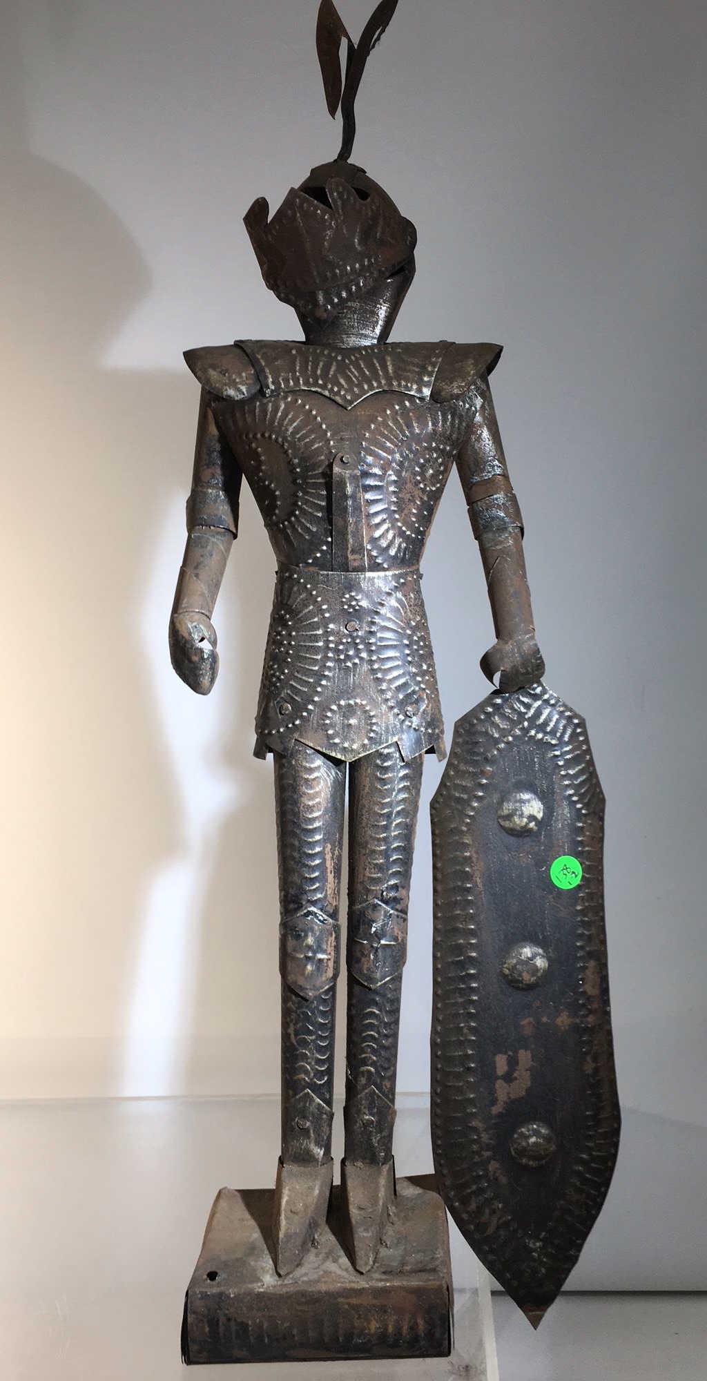 Decorative Knight Statue and Brass Vases (1 of 9)