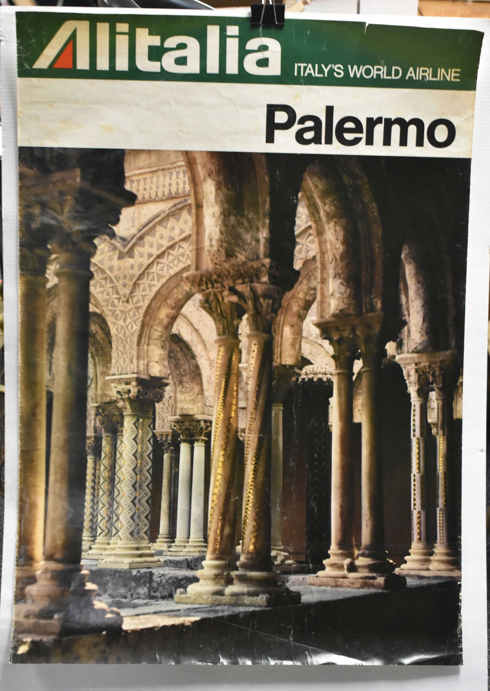 Large 1970's Alitalia Palerma Travel Poster (1 of 5)