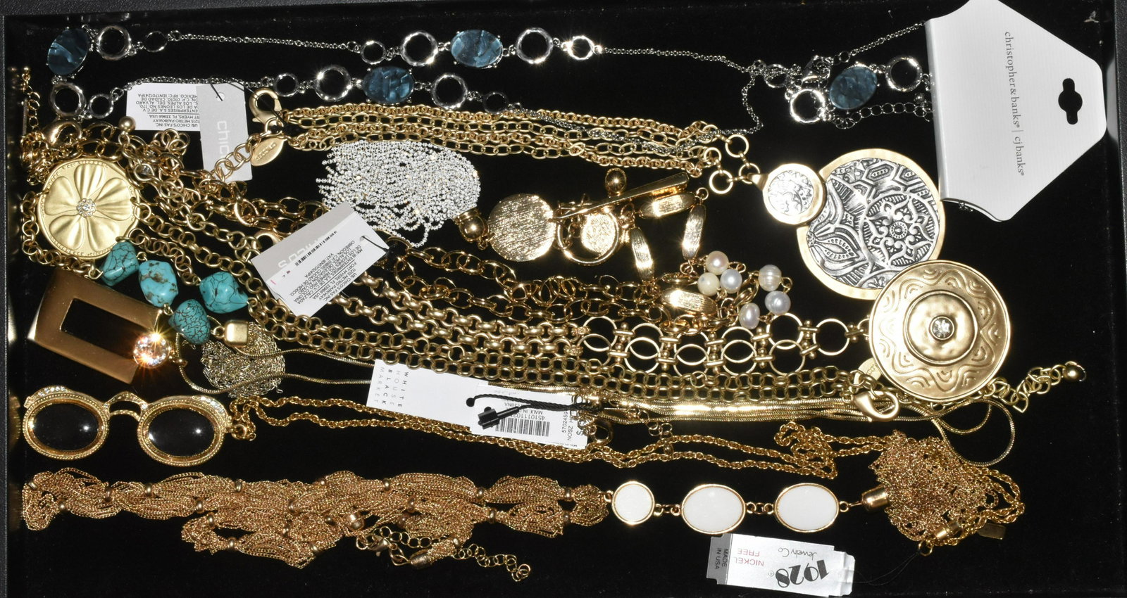 Designer Costume Jewelry Necklaces: Including Chicos, 1928, Christopher and Banks, and White House Black Market.