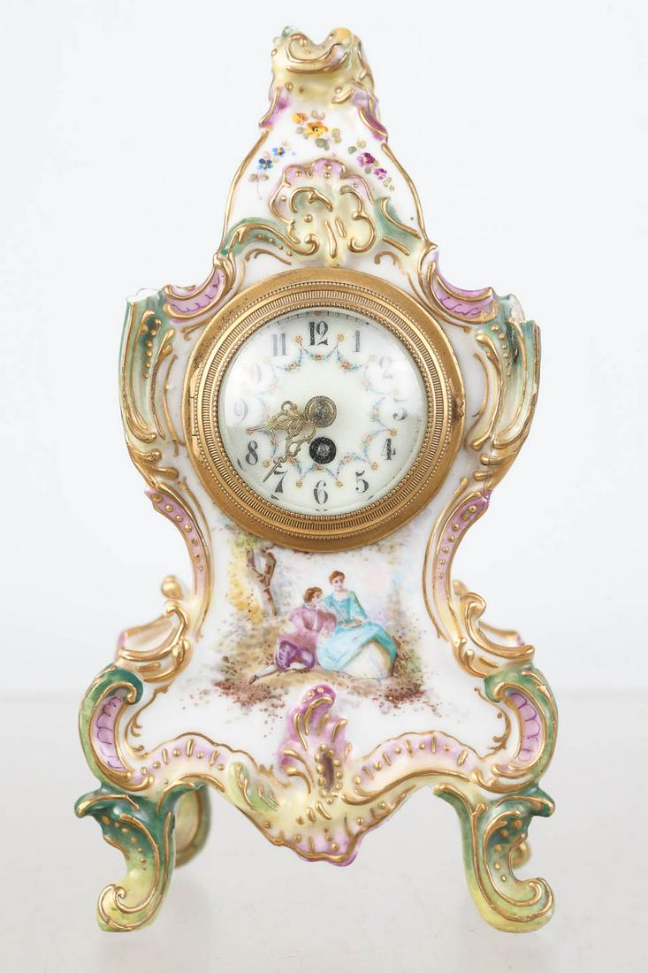 French Hand Painted Porcelain Clock (1 of 17)