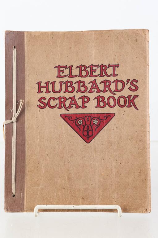 Elbert Hubbard Scrapbook: Cardboard bound scrapbook. Photo of Elbert Hubbard in inside cover. Copyright 1923 by Roy Crofters, Printed in USA. Complete with index. Last numbered page is 228.