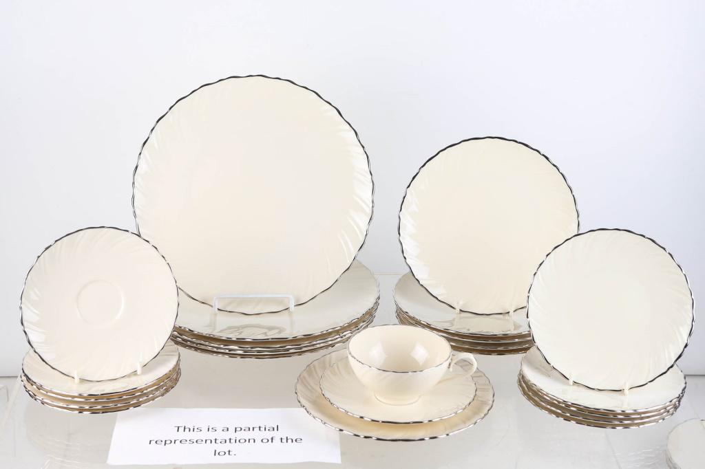 Lenox Waverly Pattern China Service: includes (11) dinner plates, (10) cups and saucers, and (10) under plates.