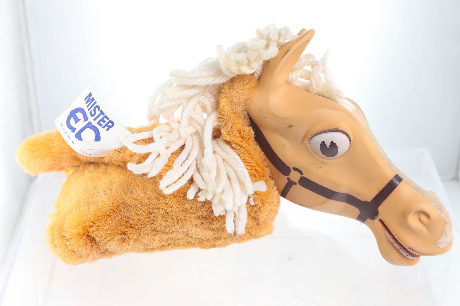 Mattel 1962 Working Mister Ed Talking Hand Puppet: Mister Ed talking hand puppet. Great condition and clean. Pull string recorder works and sounds good. Vinyl head is good with minor staining. 1962 Mattel tag still present.