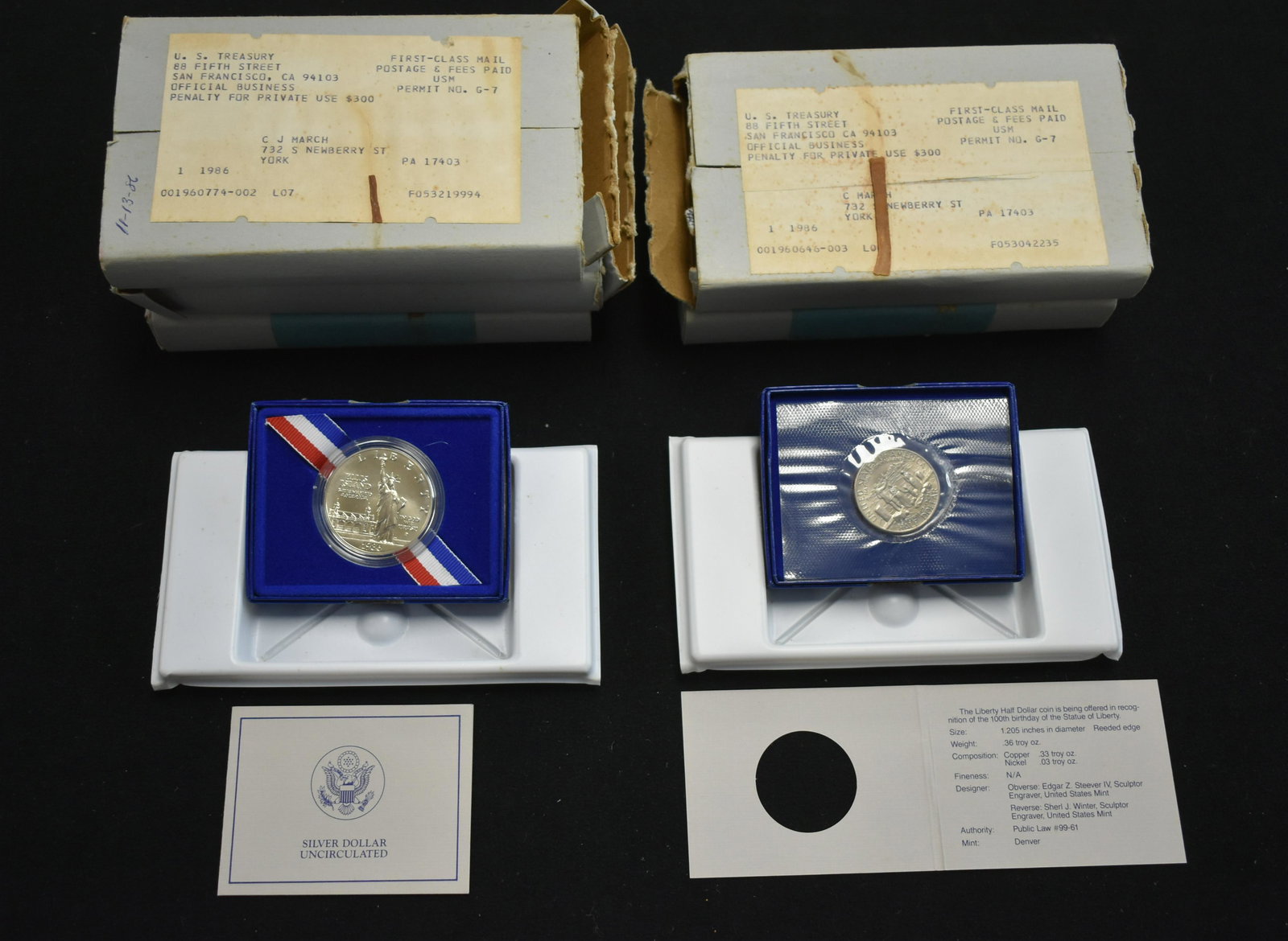 5 US Mint Liberty Coins (1 of 1)