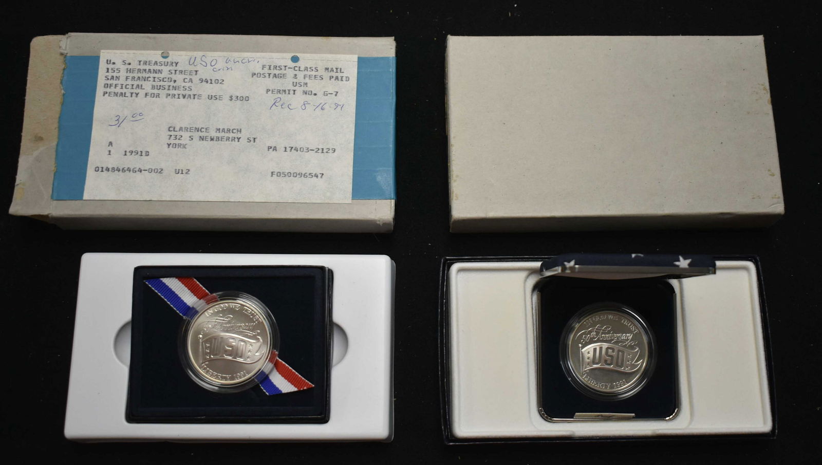 2 US Mint USO Silver Dollars (1 of 1)