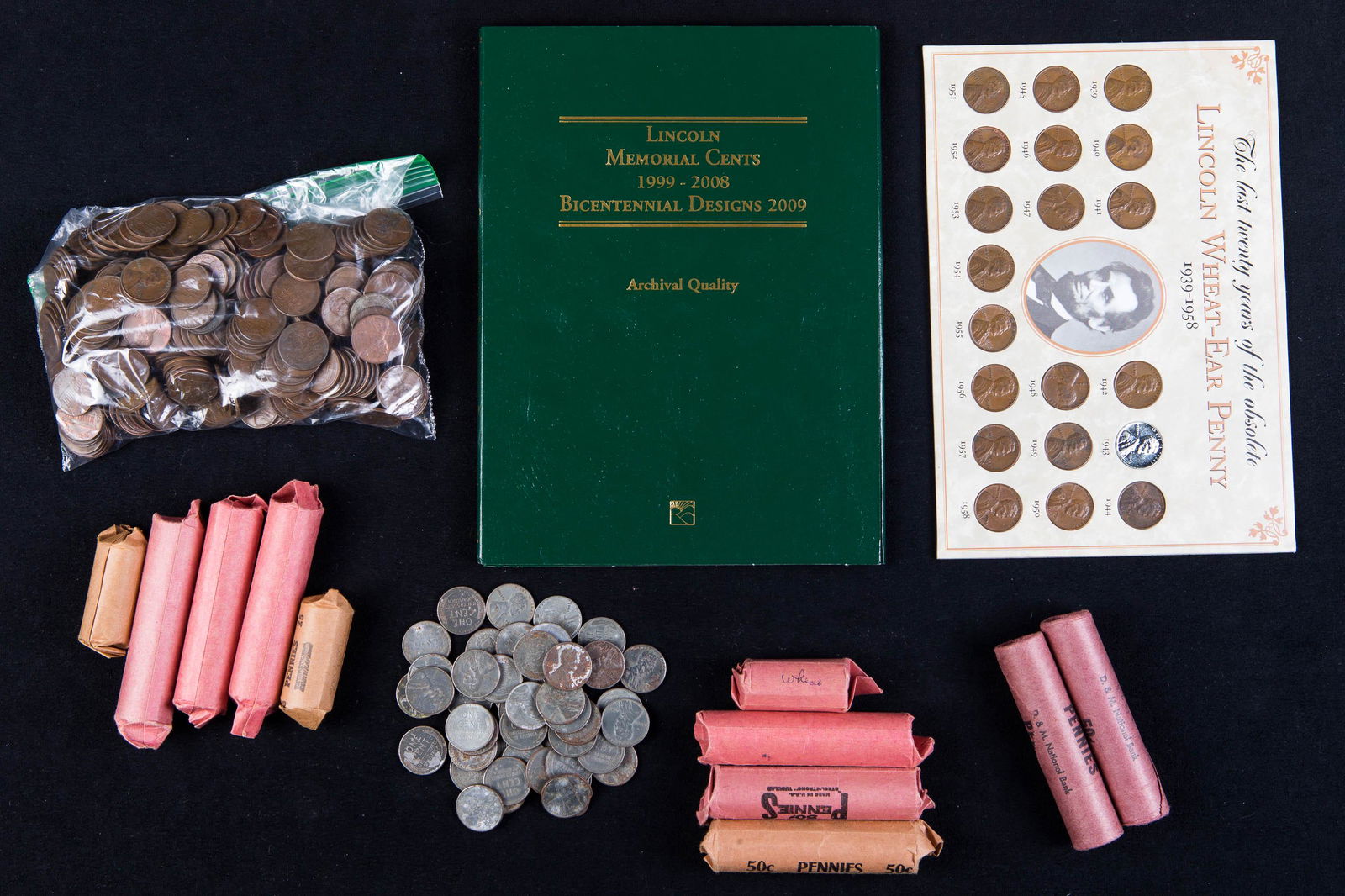 Large Assortment of Wheat and Lincoln Pennies (1 of 8)
