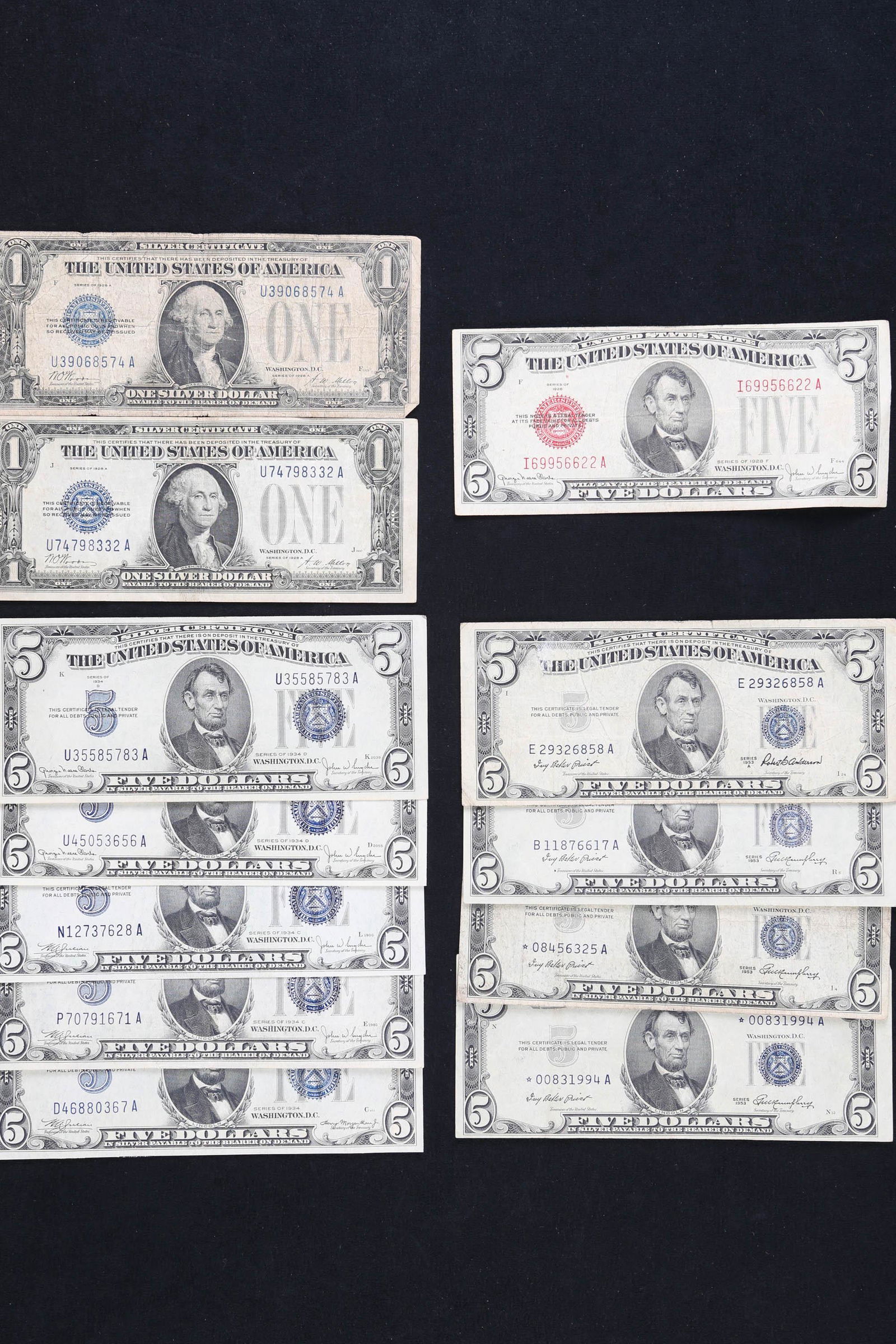$1 and $5 Silver Certificates and Others (1 of 6)