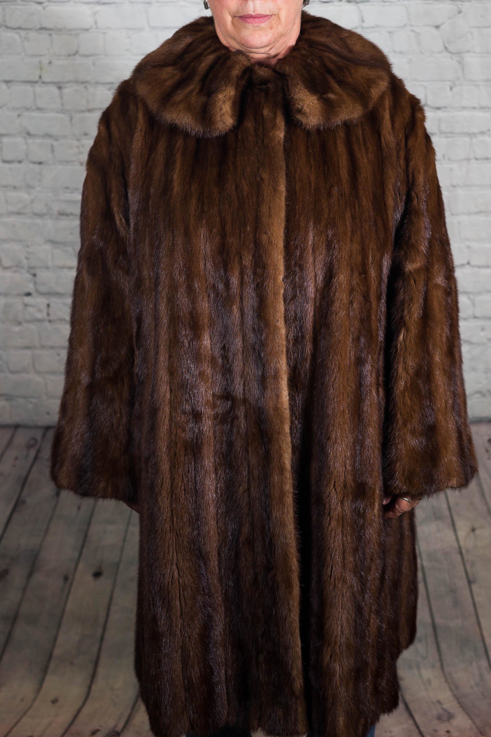 Vintage Mink Coat: Full length mink cot. Tag reads Andy's Fur, York, PA. No visible damage. Musty.