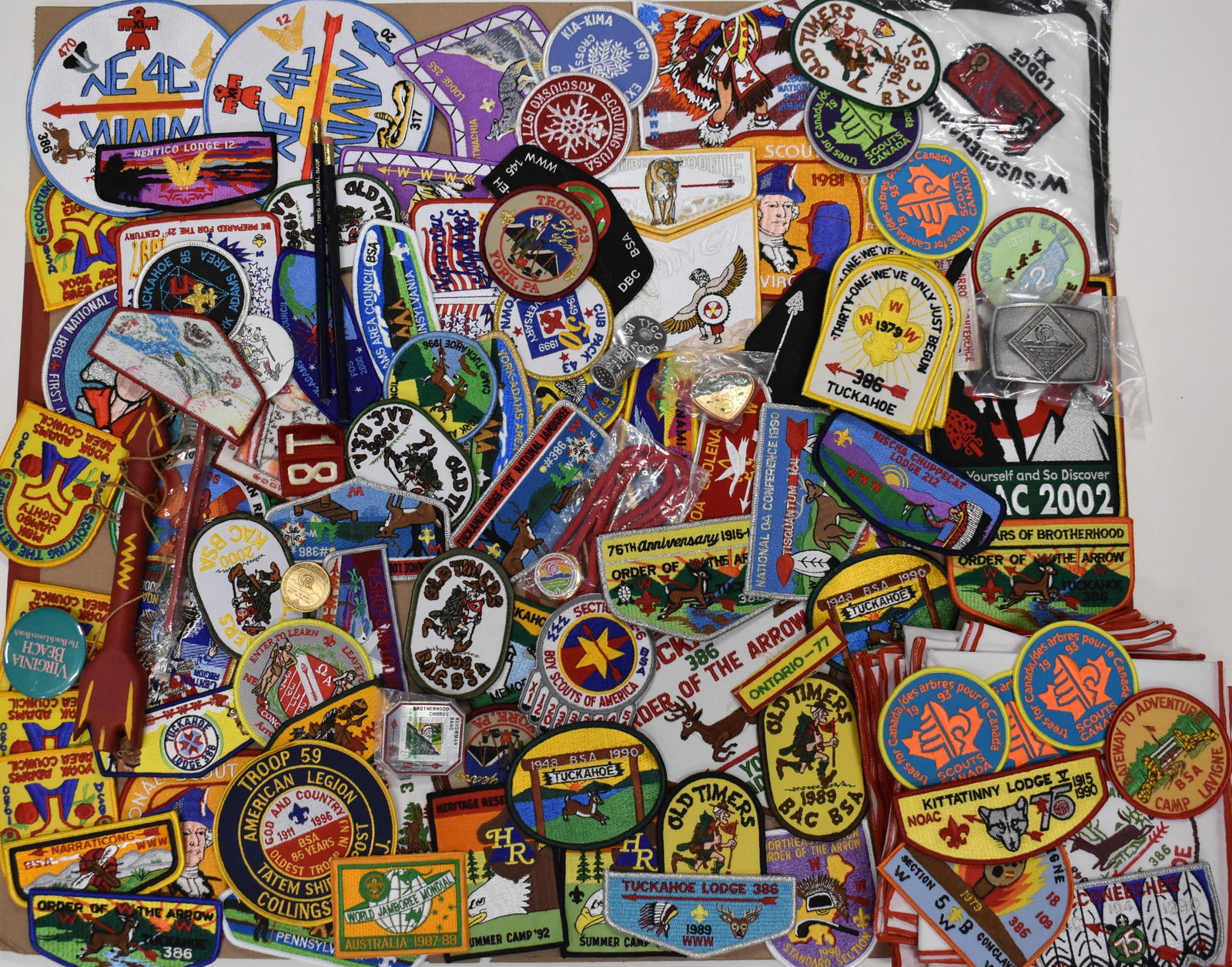 Vintage Boy Scout Patches and Accessories: Lot includes over 100 pieces of Boy Scout patches and accessories from various eras