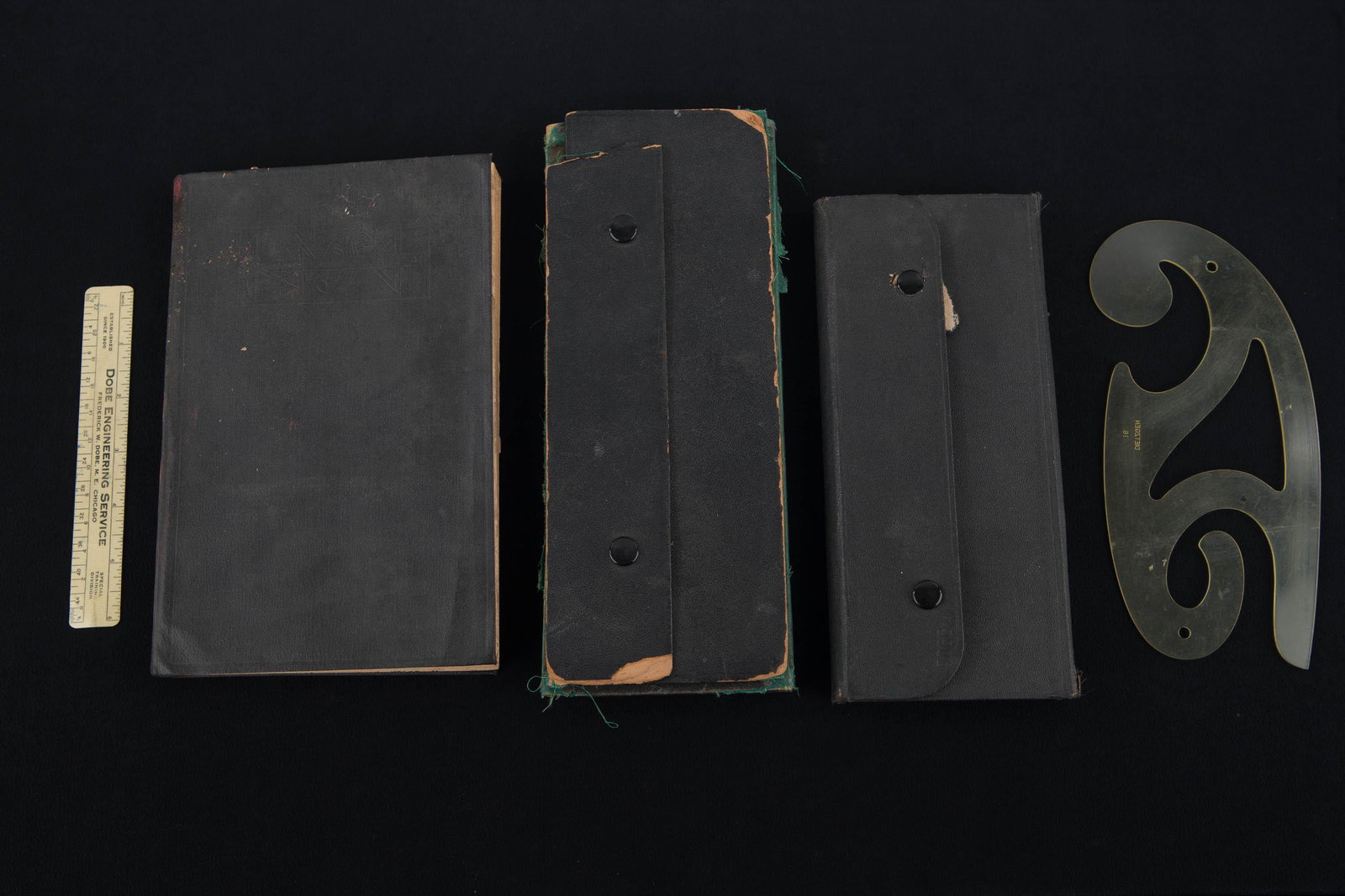 Two Engineering Drafting Sets: One sets by Eugene Dietzgen company, and the other is unmarked and missing one tool. Second set has some oxidation.