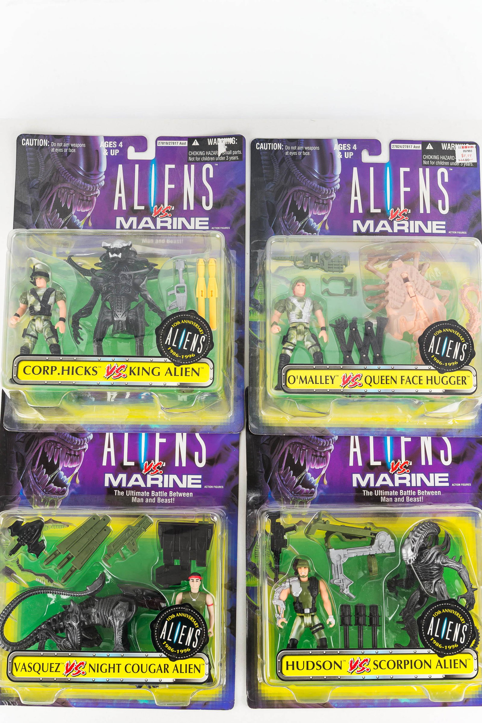 Aliens Vs. Marine Action Sets: Four total sets all dated 1996 all NIP