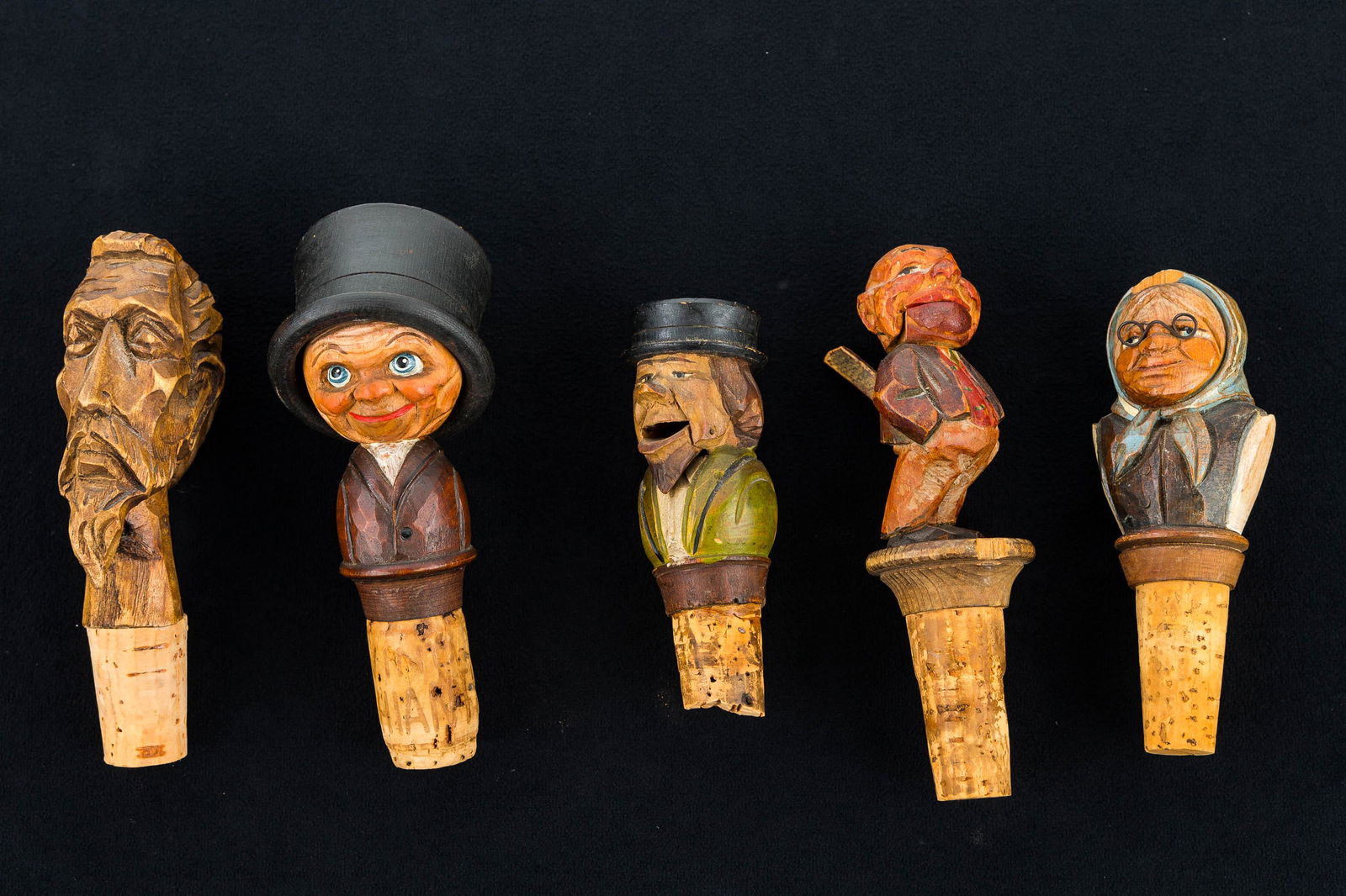 Vintage Figural Bottle Stoppers (5) (1 of 5)