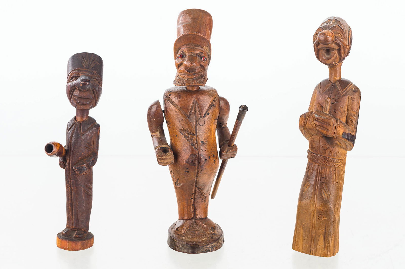 Three Vintage Carved Figural Pipes (1 of 3)