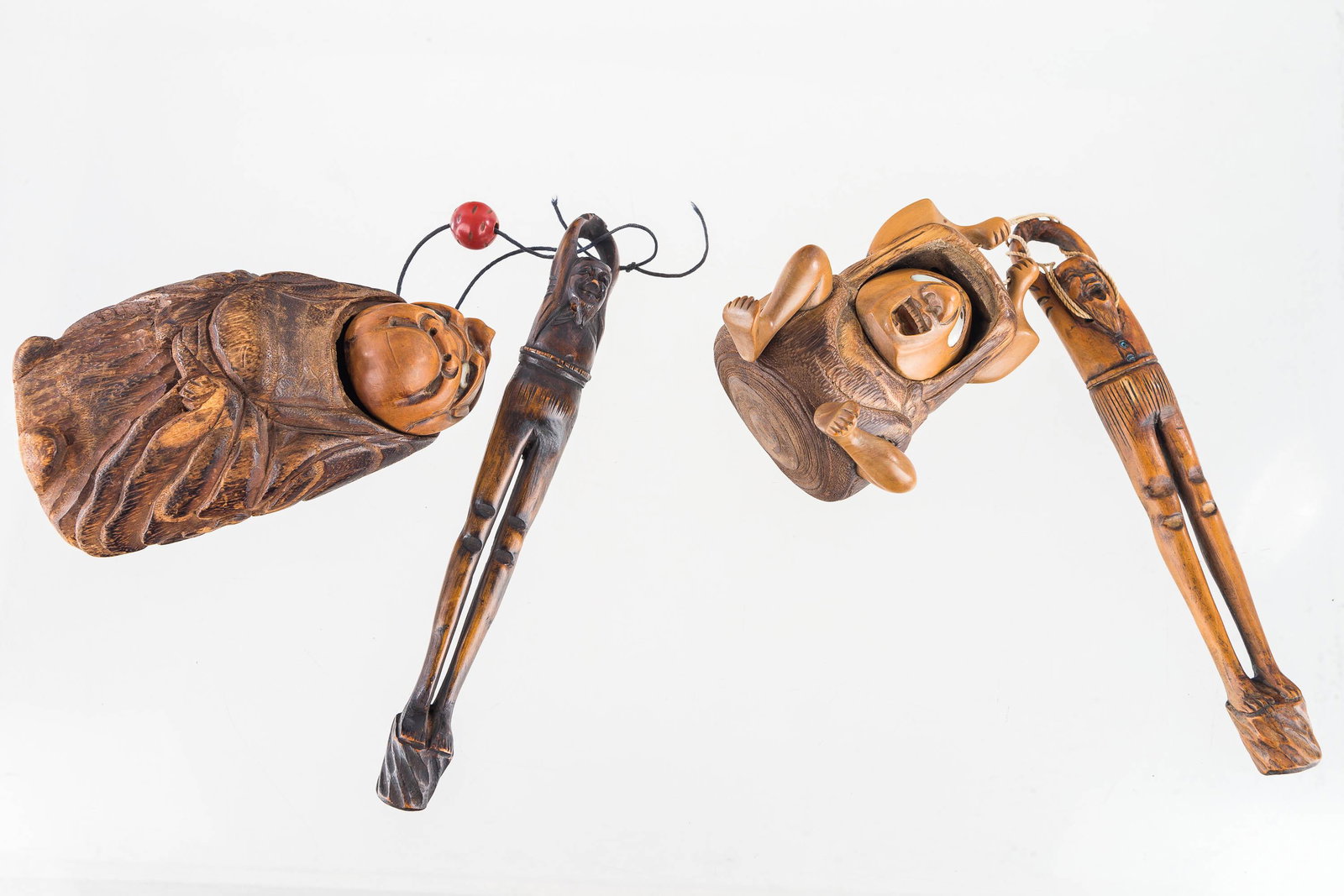 Two Vintage Asian Carved Puppet Toys (1 of 4)