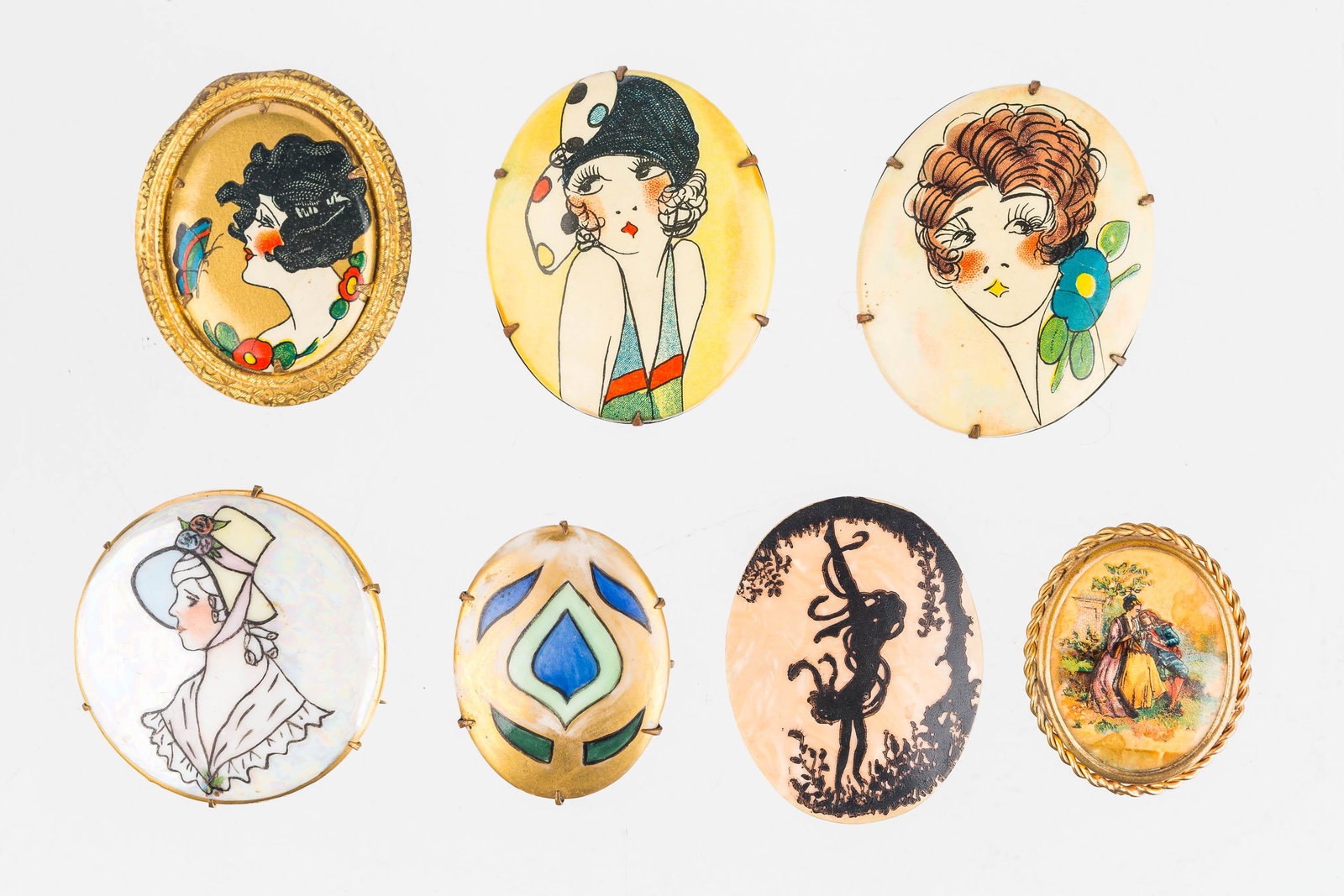 Antique Brooch Collection include Lady Faces (1 of 4)