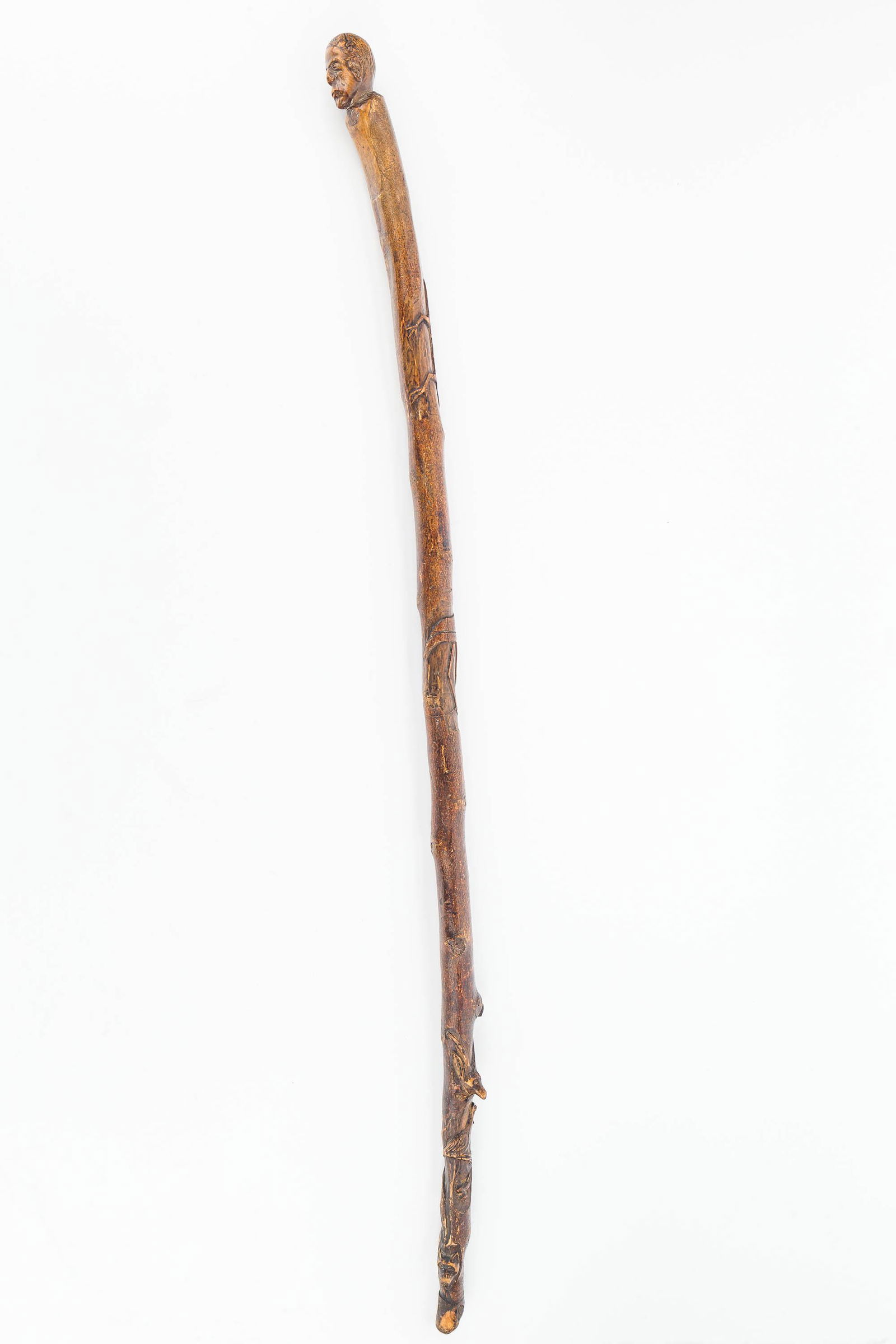 19th C Folk Art Carved Cane/Walking Stick (1 of 9)