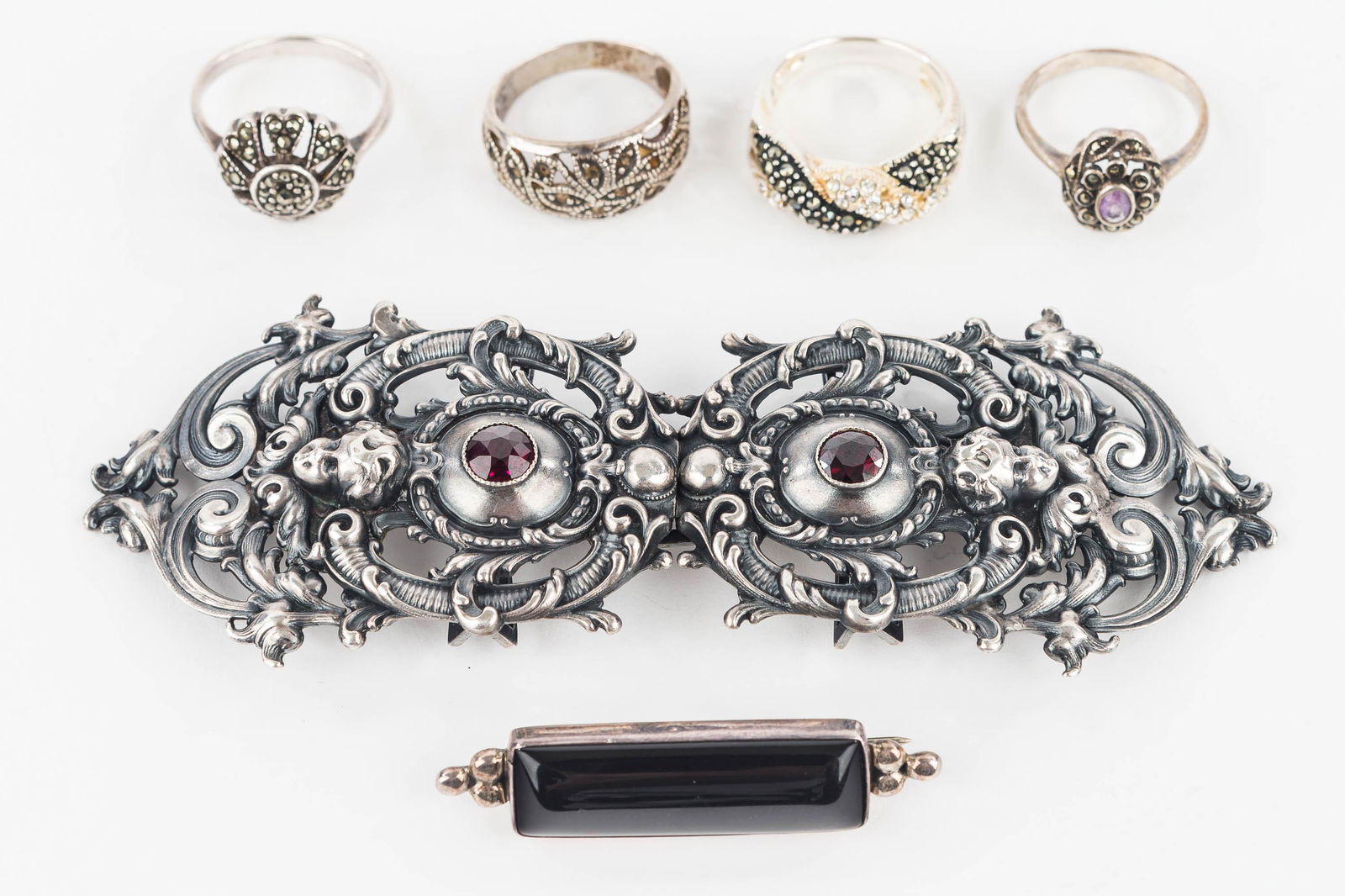 Sterling Rings, Buckle, and Pin (1 of 13)