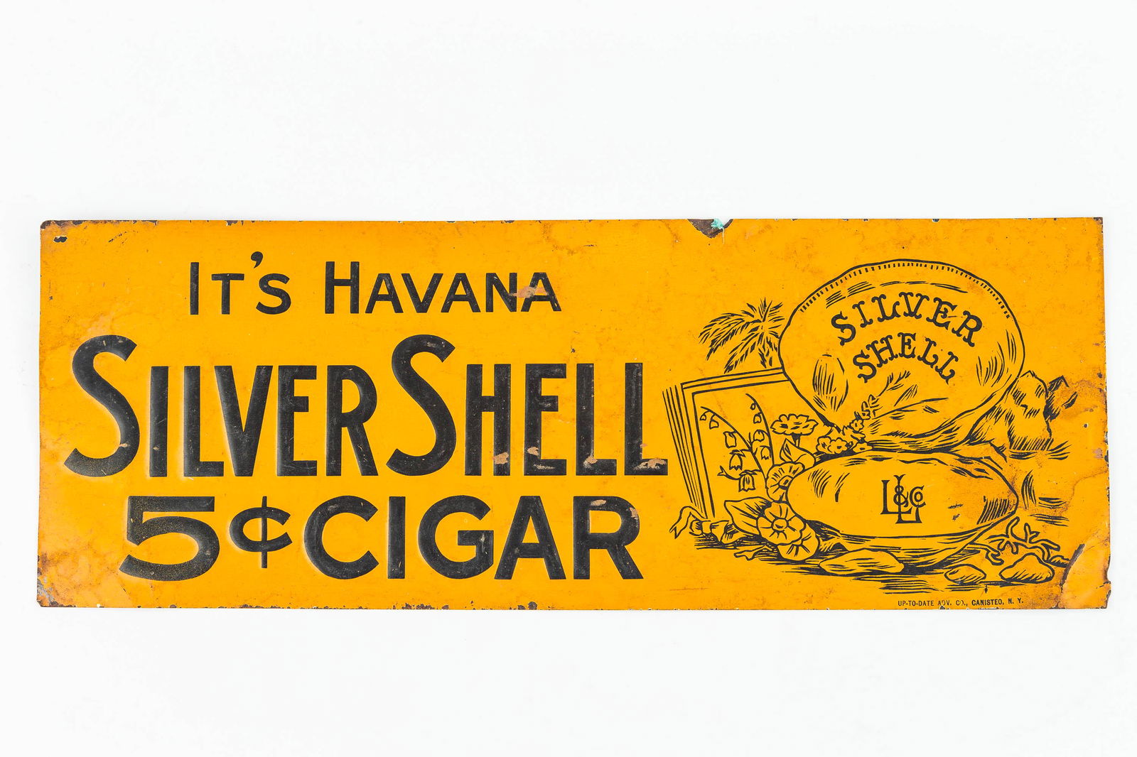 Tin Litho Havana Silver Shell Cigar Sign (1 of 4)