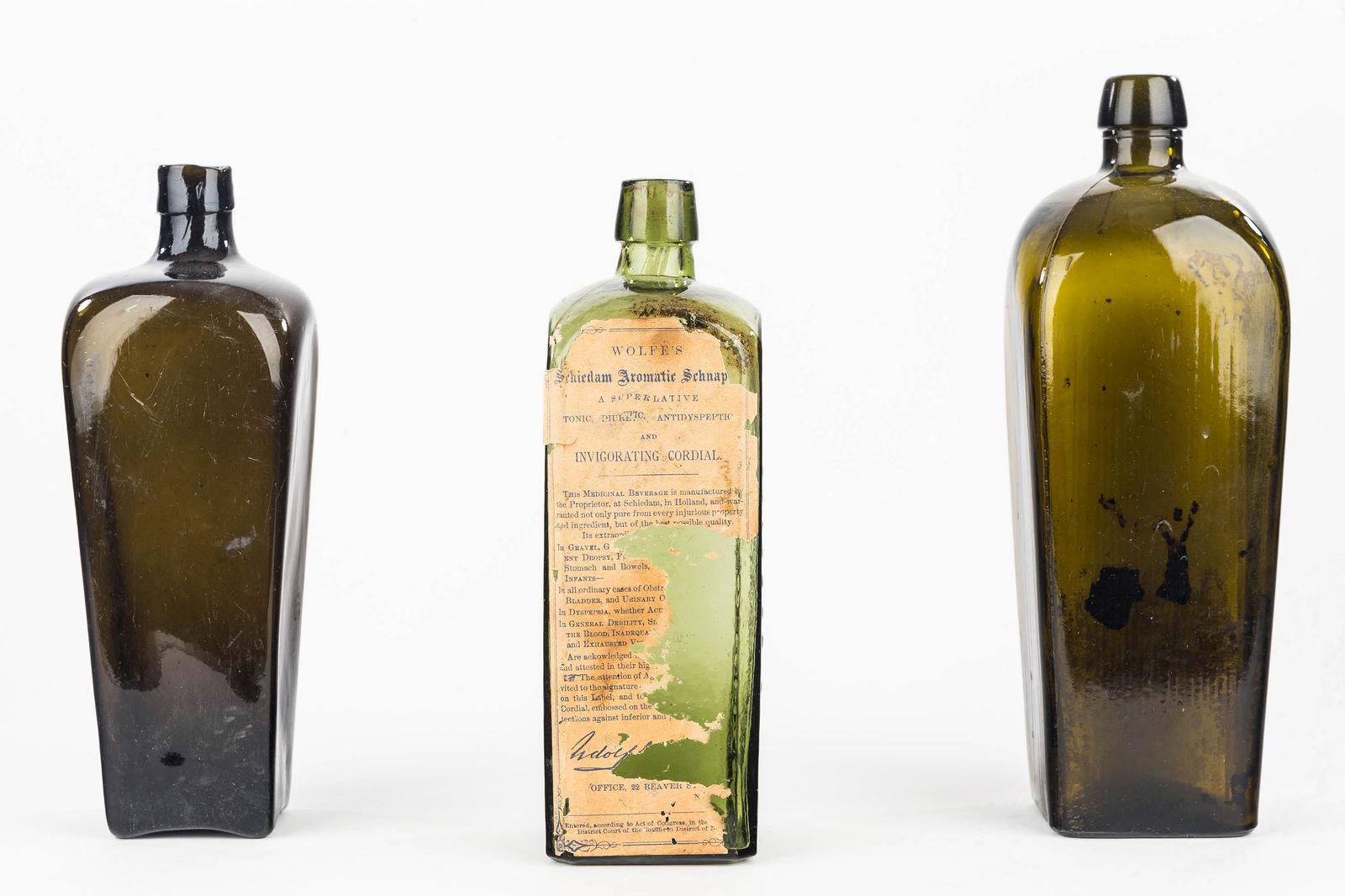 Three Early Green Bottles (1 of 6)