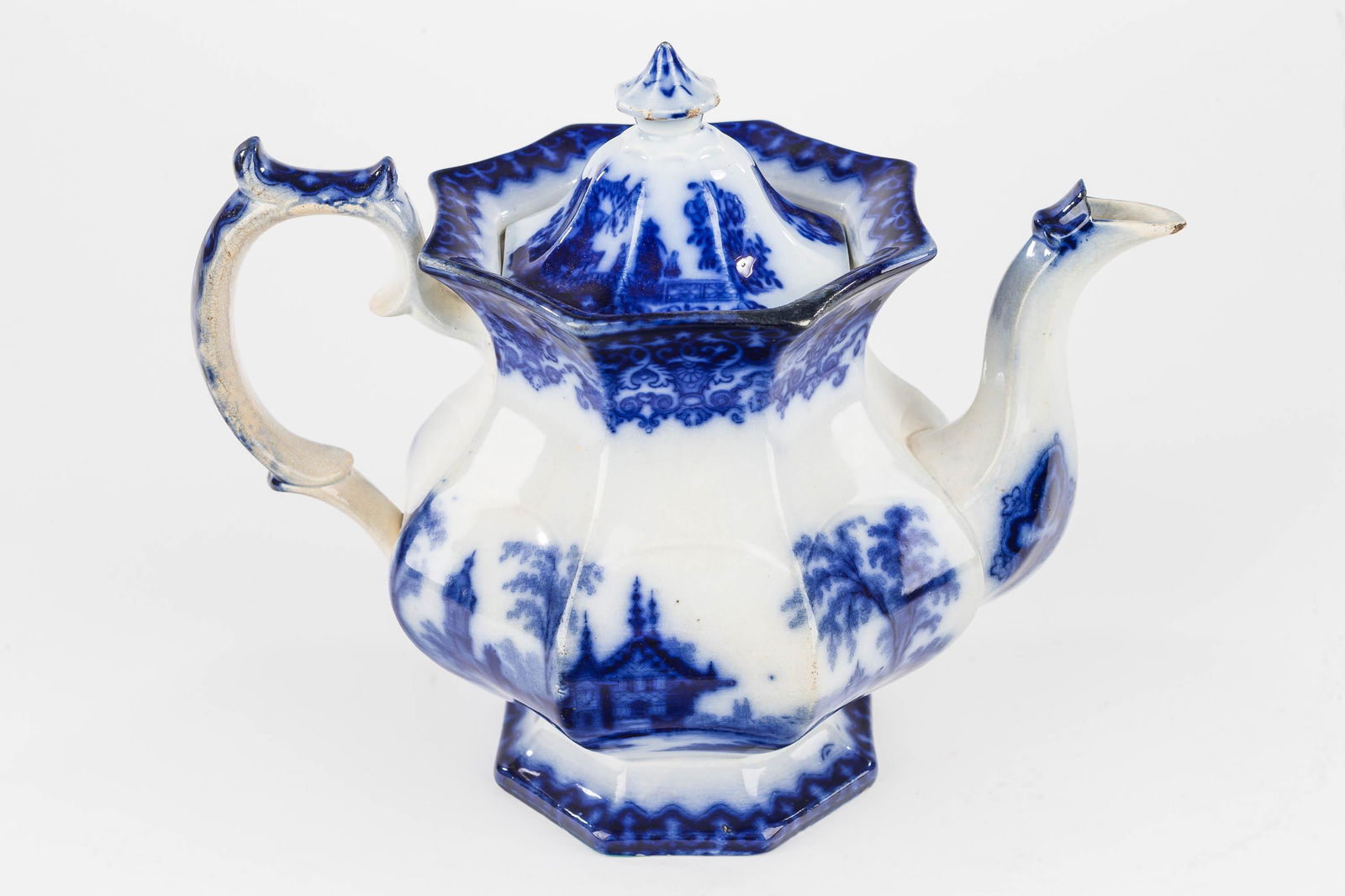 Flow Blue Coffee Pot by T.J. and J Mayer (1 of 3)