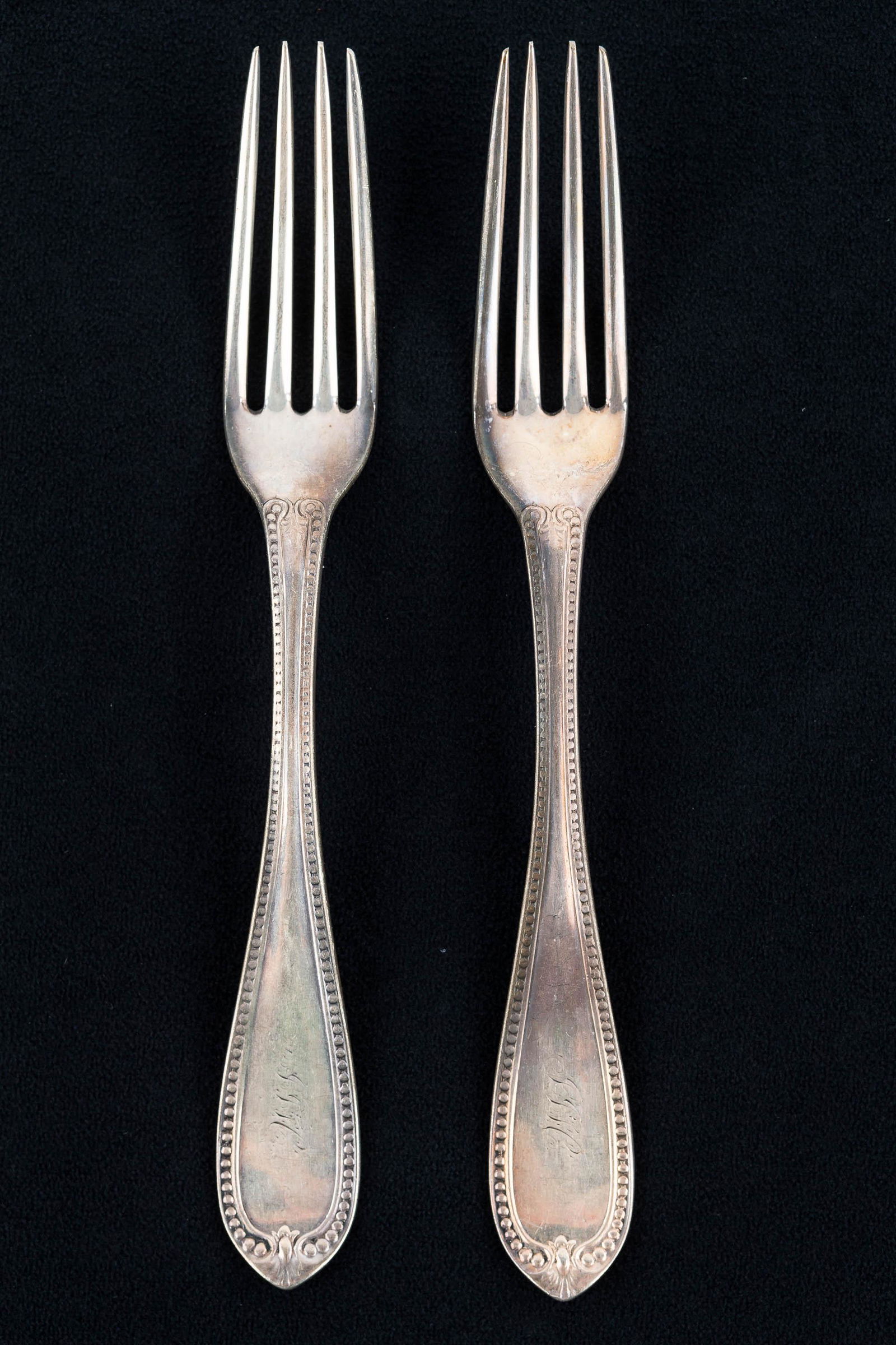 Two Coin Silver Forks James W. Faulkner c.1840-50 (1 of 3)