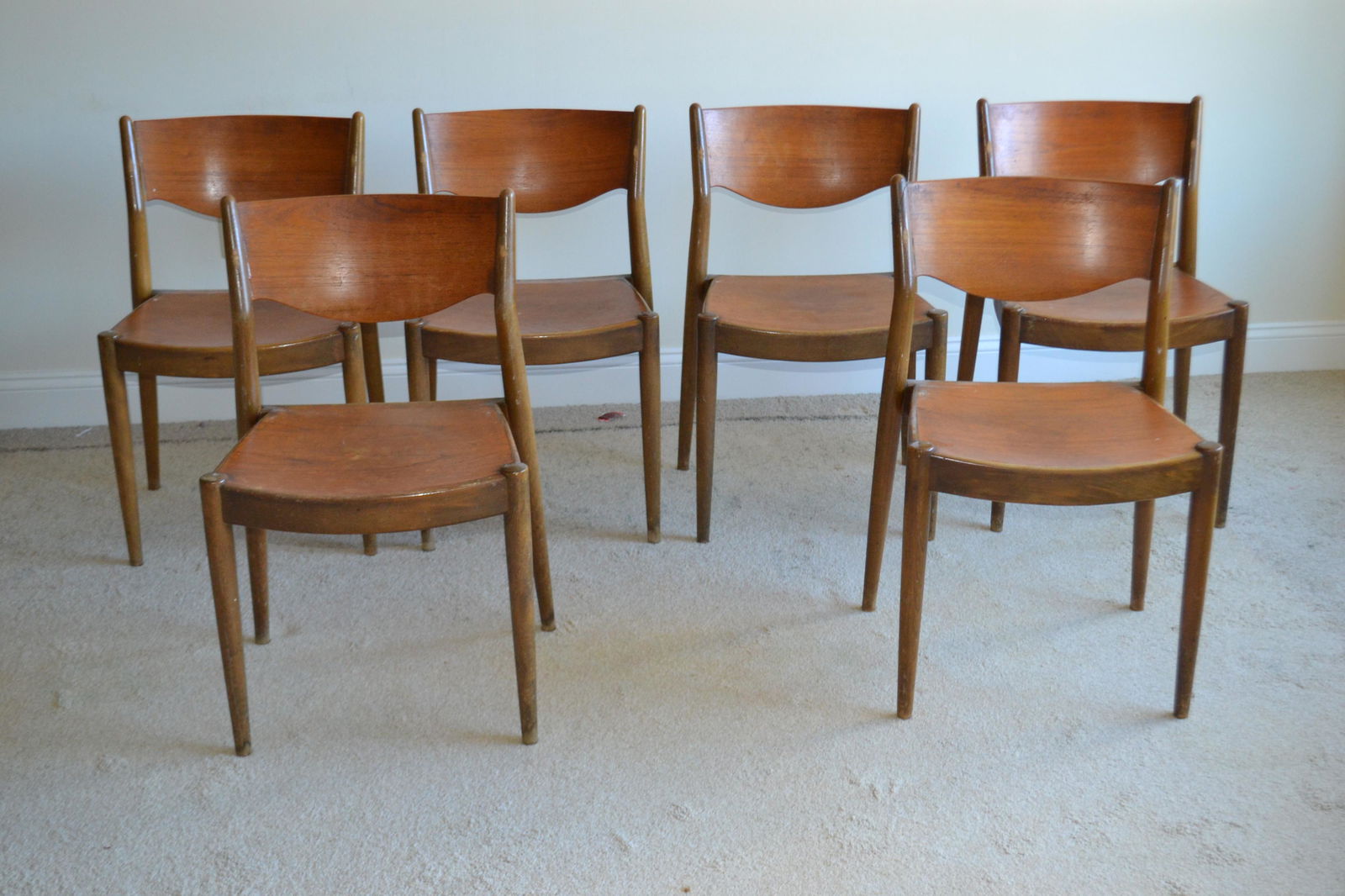 Six John Stuart Dining Chairs c1960s (1 of 9)