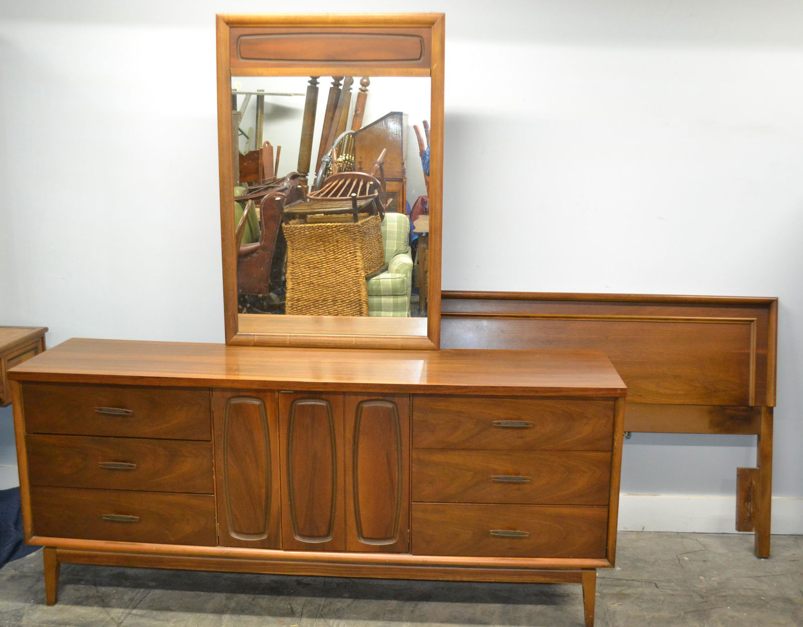 MCM Bedroom Set with Long Dresser (1 of 7)